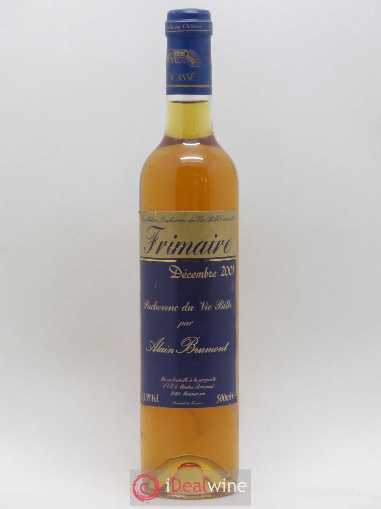 Pacherenc du Vic-Bilh Château Bouscassé Frimaire Alain Brumont 50 CL 2001 - Lotto di 1 bottiglia - 0