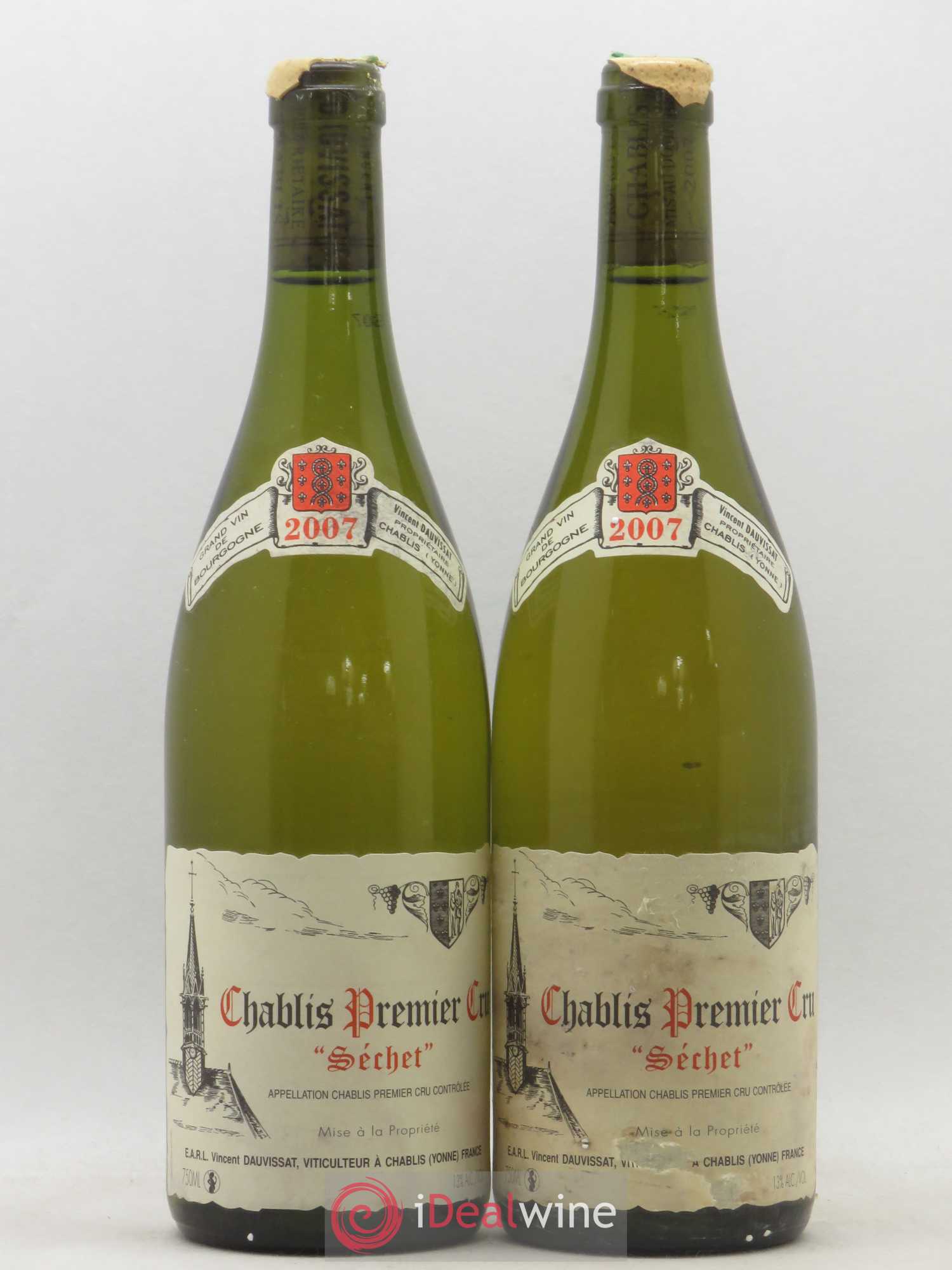 Chablis 1er Cru Séchet Vincent Dauvissat (Domaine) 2007 - Lot de 2 bouteilles - 0