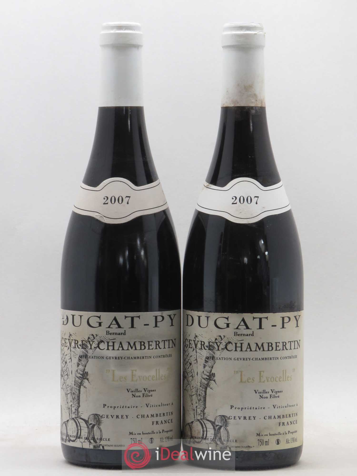 Gevrey-Chambertin Les Evocelles Vieilles Vignes Dugat-Py 2007 - Lot de 2 bouteilles - 0