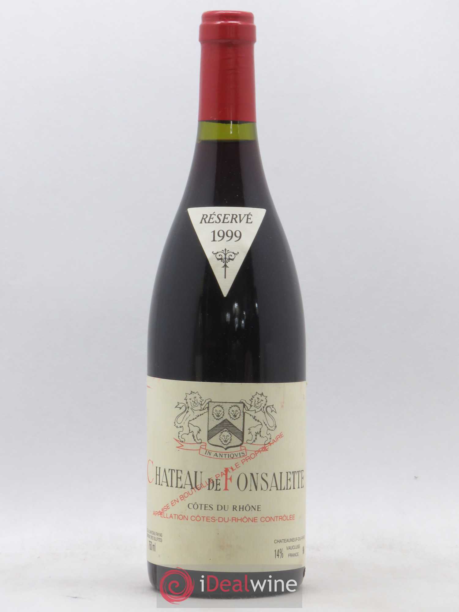 Côtes-du-Rhône Château de Fonsalette Emmanuel Reynaud 1999 - Lot de 1 bouteille - 0