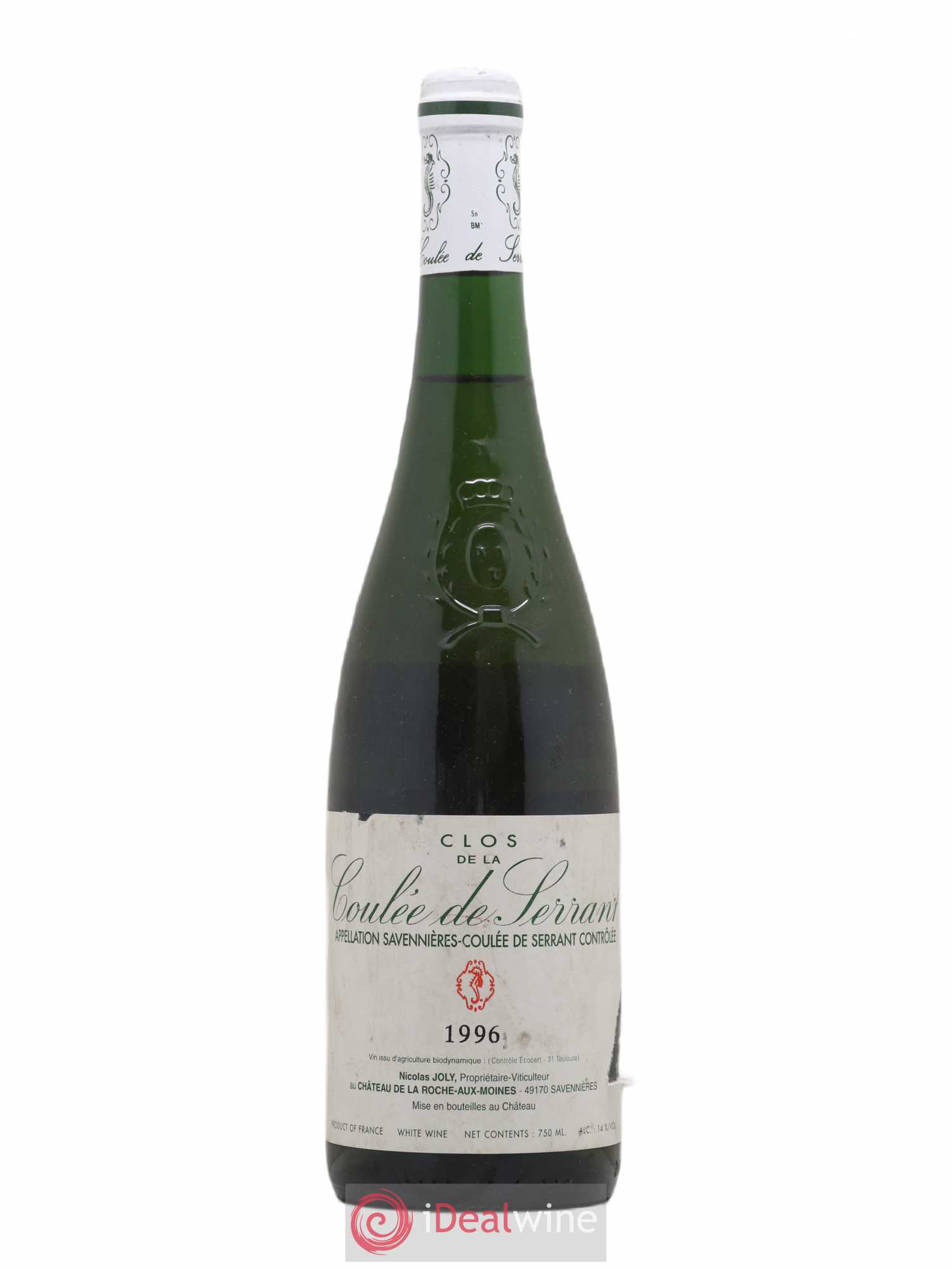 Savennières Clos de la Coulée de Serrant Vignobles de la Coulée de Serrant - Nicolas Joly 1996 - Lot de 1 bouteille - 0