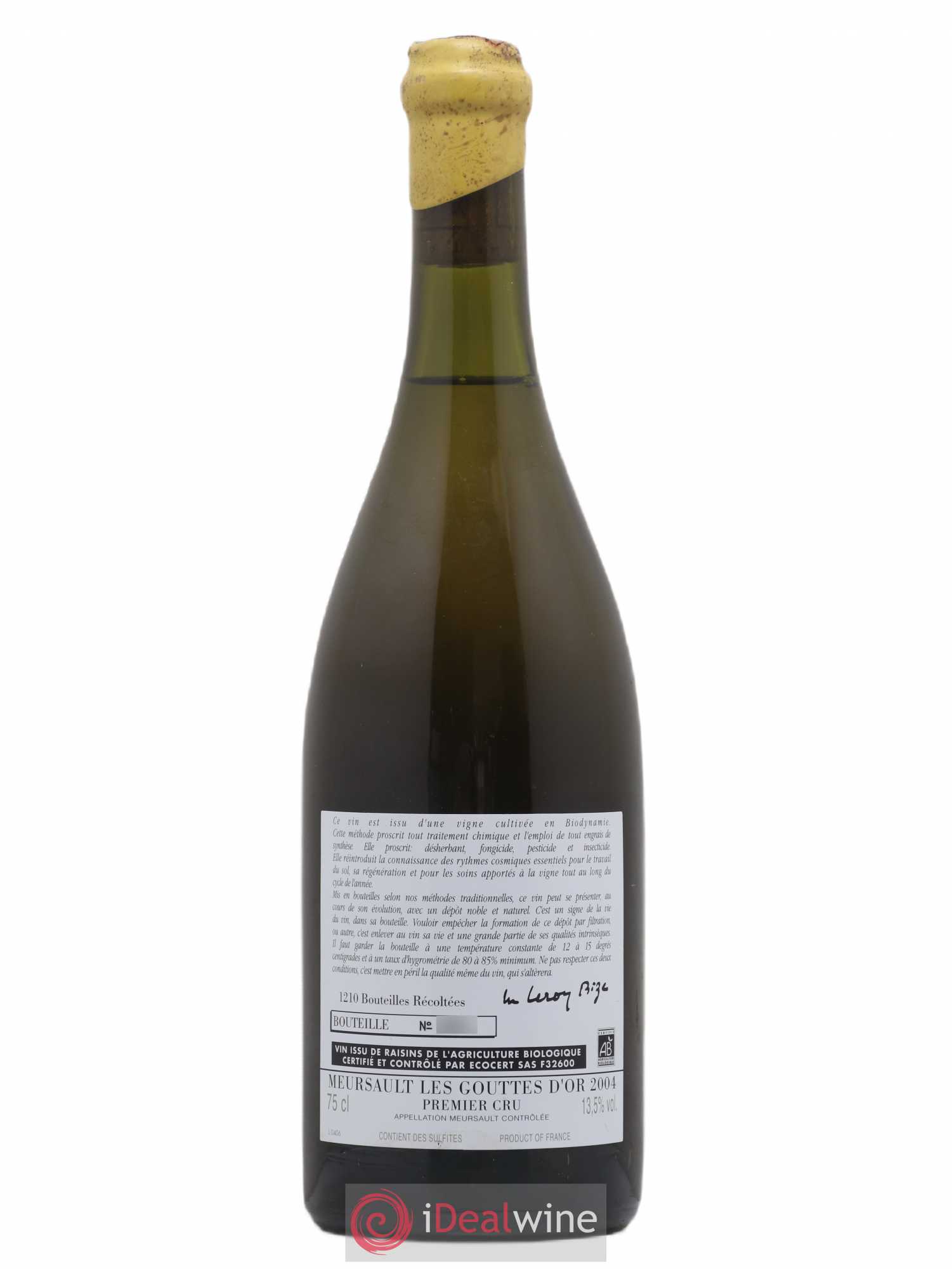 Meursault 1er Cru Les Gouttes d'Or d'Auvenay (Domaine) 2004 - Lot de 1 bouteille - 1