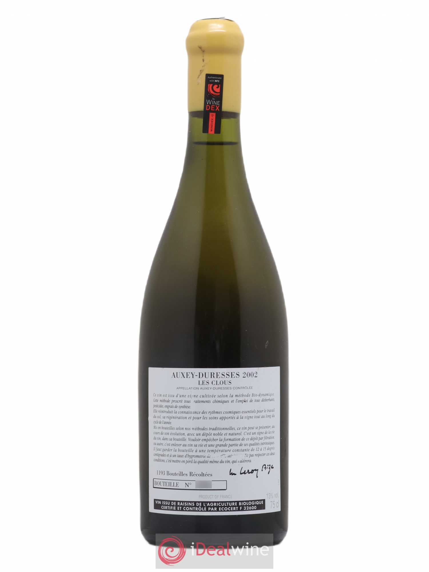 Auxey-Duresses Les Clous d'Auvenay (Domaine) 2002 - Lot de 1 bouteille - 1