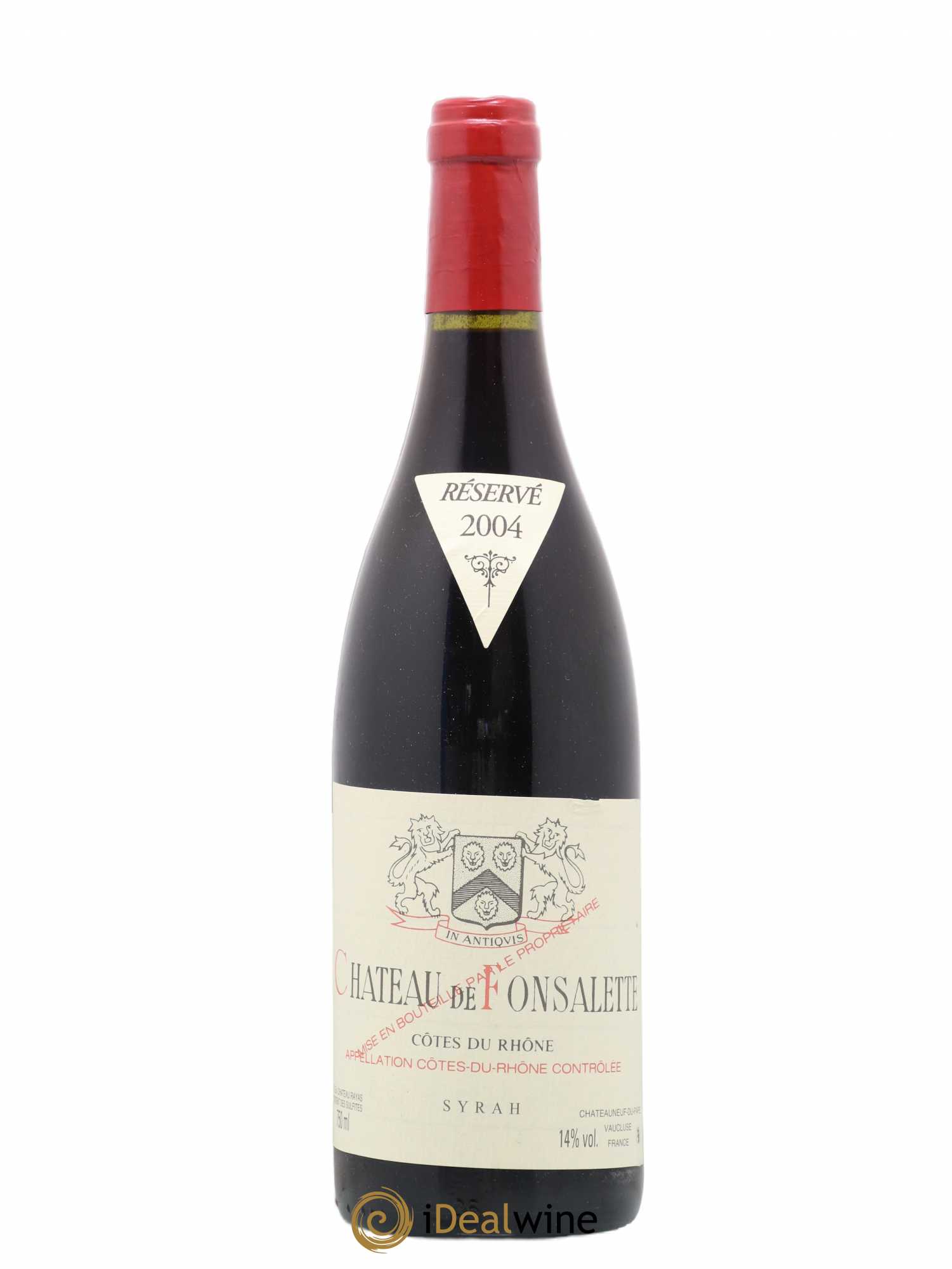Côtes-du-Rhône Cuvée Syrah Château de Fonsalette Syrah 2004 - Lot de 1 bouteille - 0