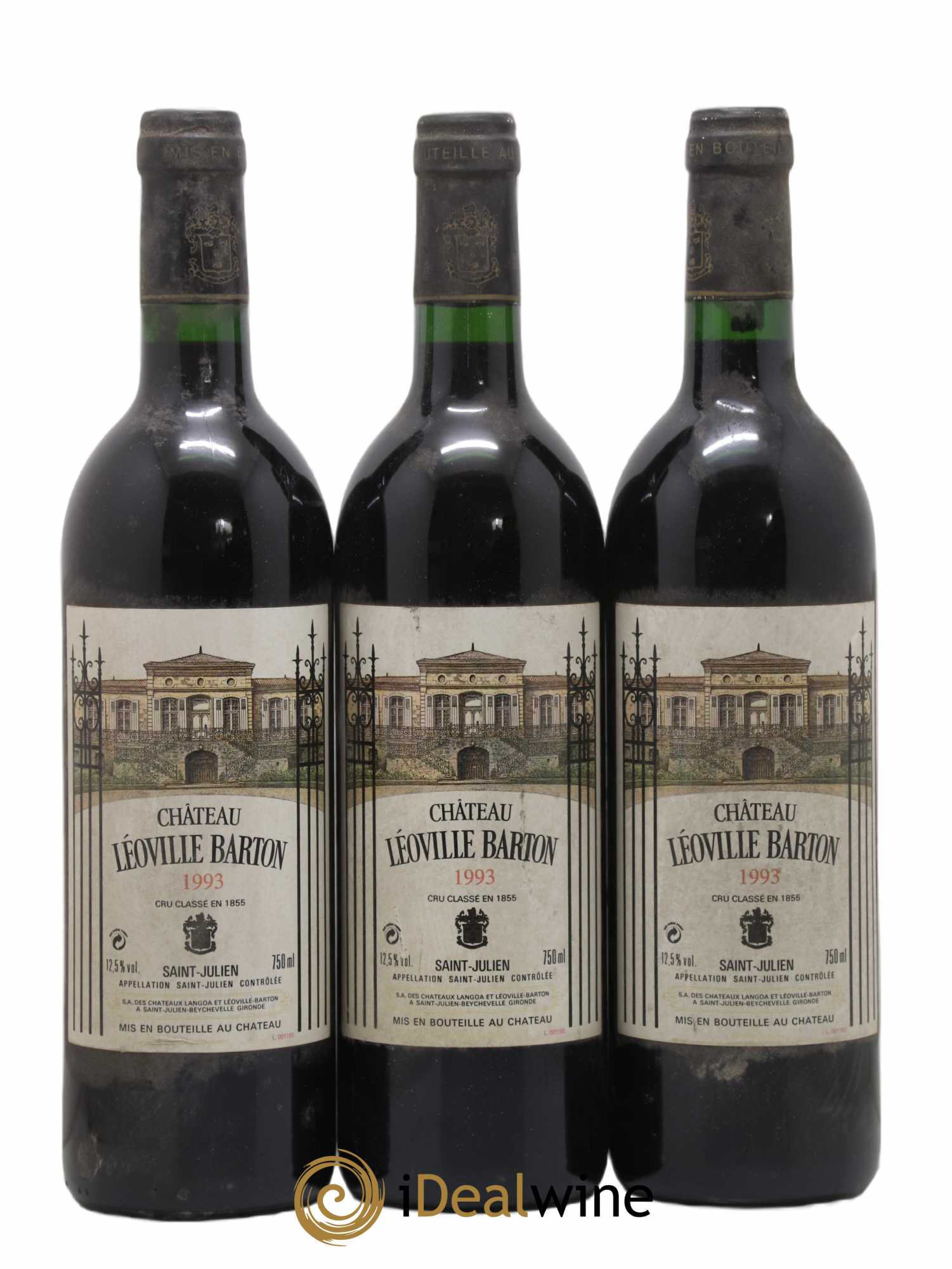 Château Léoville Barton 2ème Grand Cru Classé 1993 - Lot de 3 bouteilles - 0