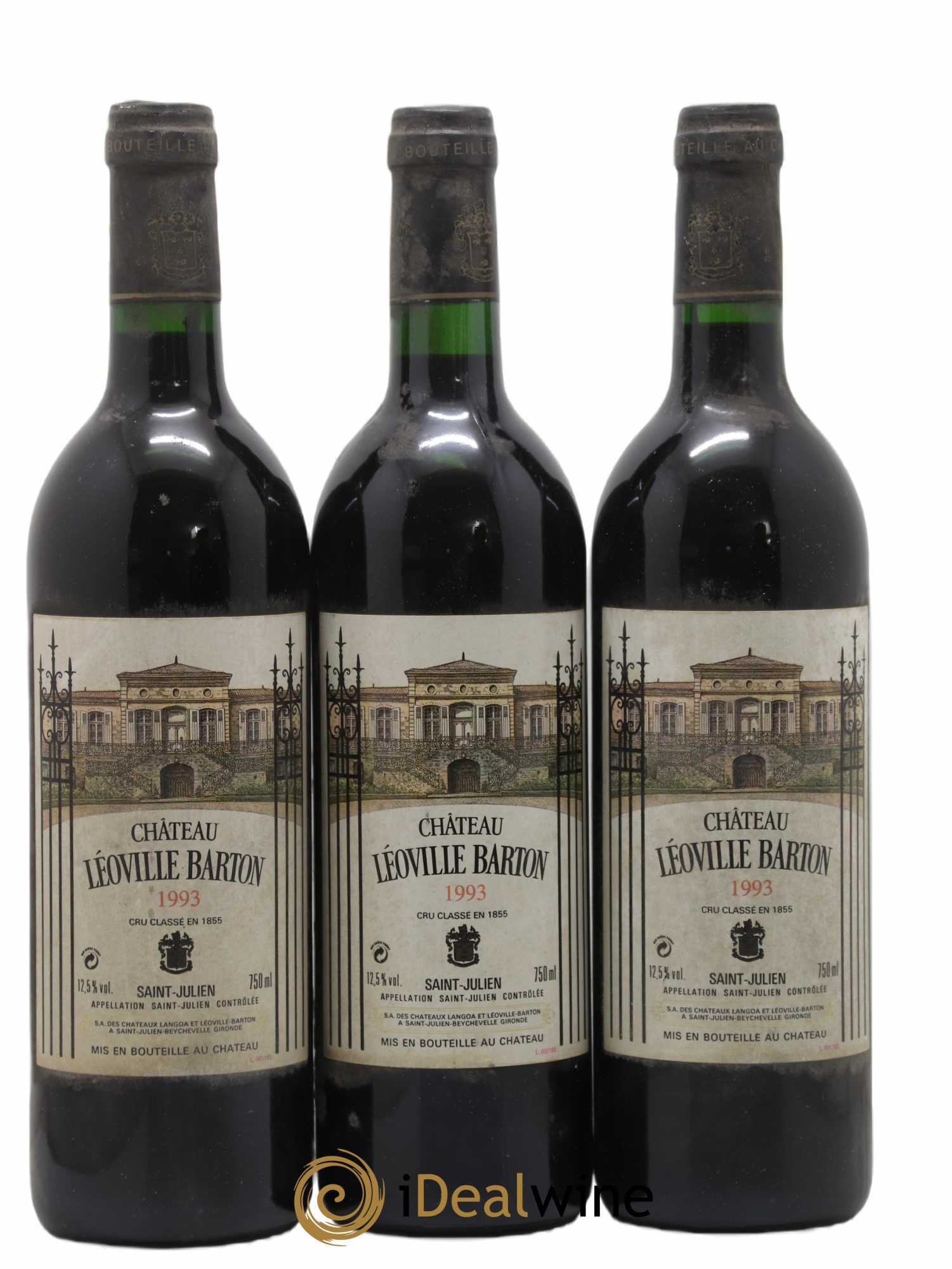 Château Léoville Barton 2ème Grand Cru Classé 1993 - Lot de 3 bouteilles - 0