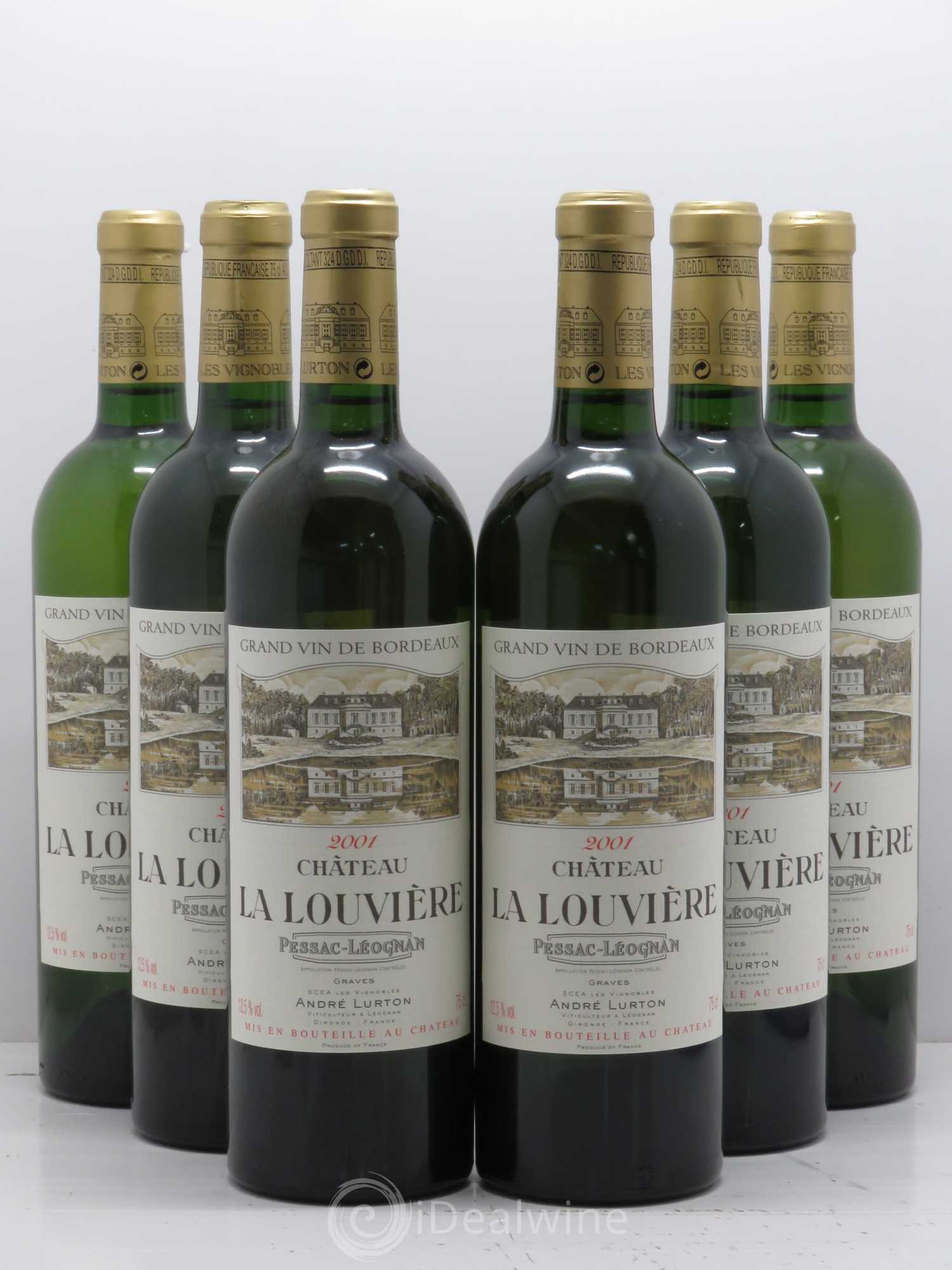 Château la Louvière (sans prix de réserve) 2001 - Lot de 6 bouteilles - 0