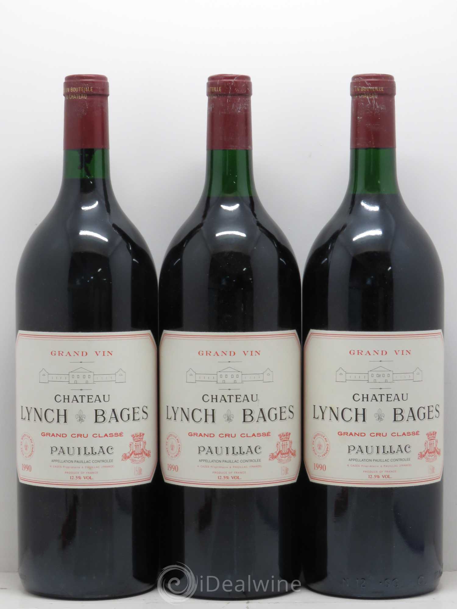 Château Lynch Bages 5ème Grand Cru Classé 1990 - Lot de 3 magnums - 0