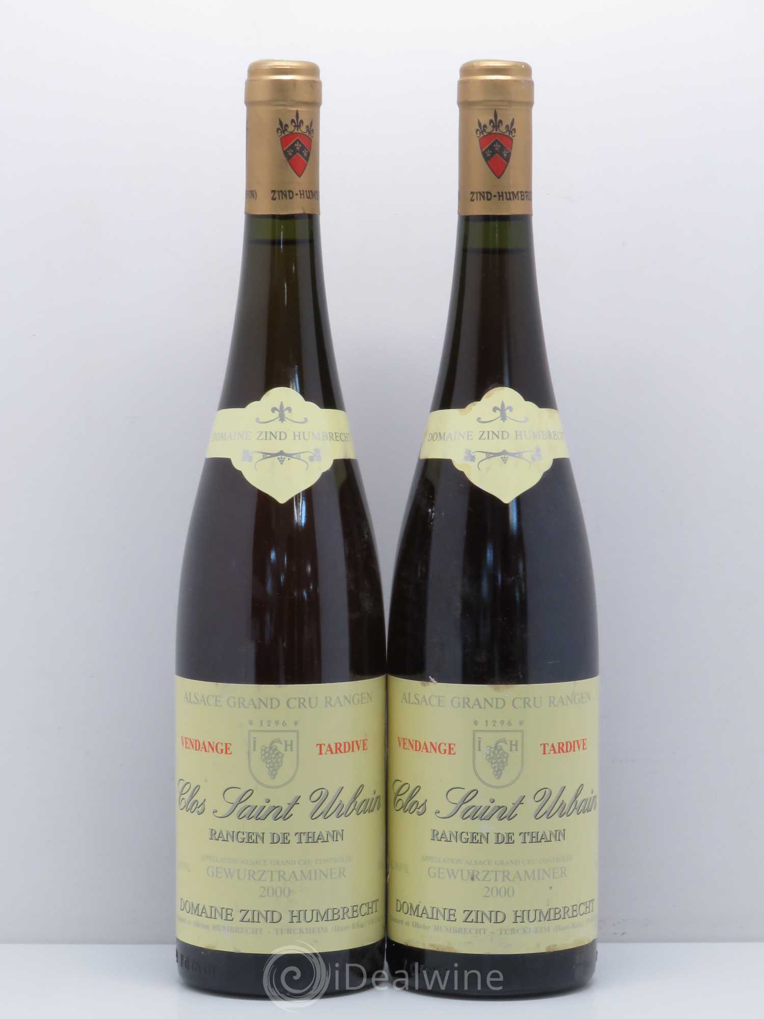 Alsace Gewurztraminer Vendanges Tardives Zind-Humbrecht (Domaine) Clos Saint-Urbain Rangen de Thann 2000 - Lotto di 2 bottiglie - 0