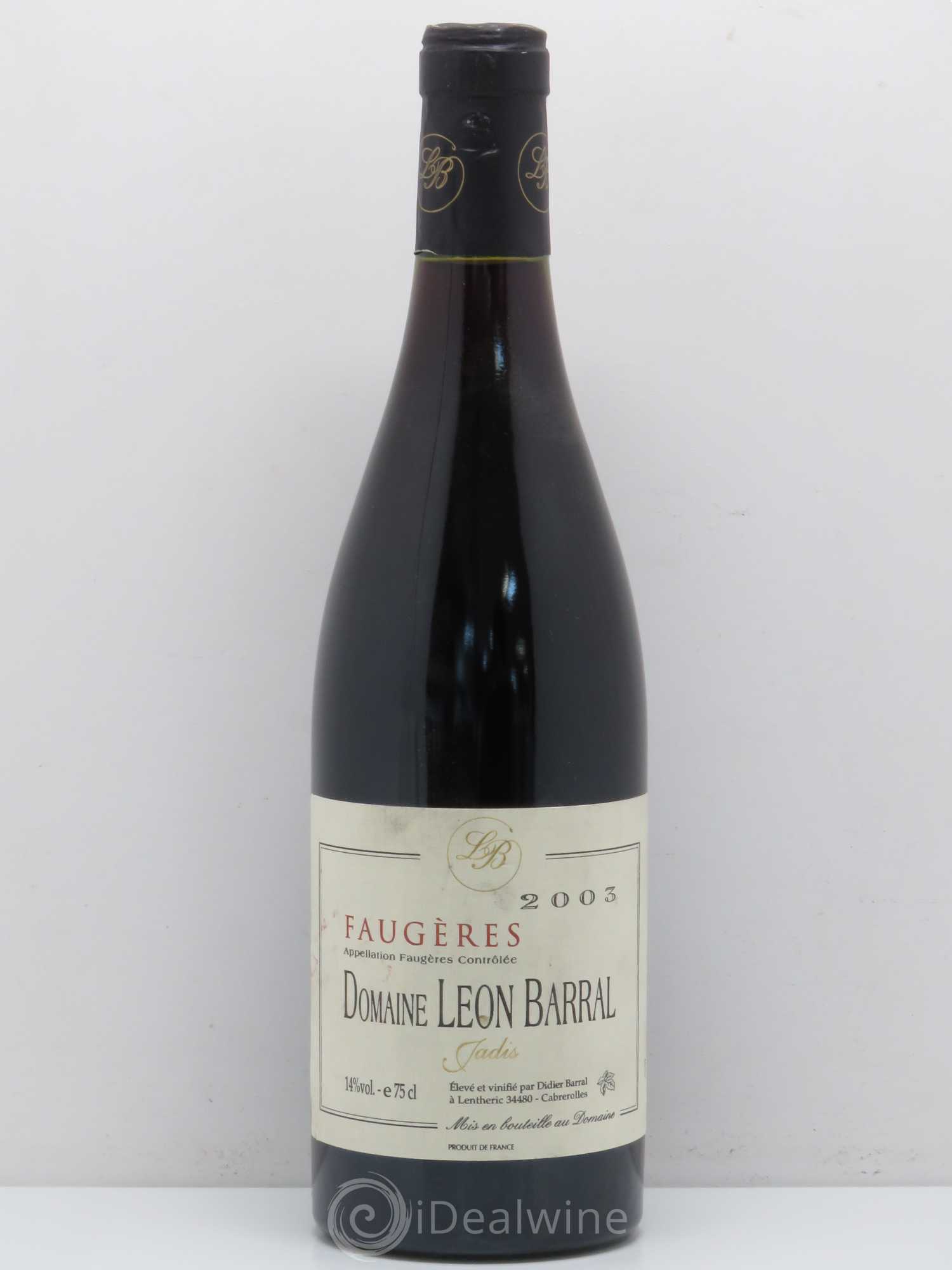 Faugères Jadis Domaine Léon Barral 2003 - Lot de 1 bouteille - 0