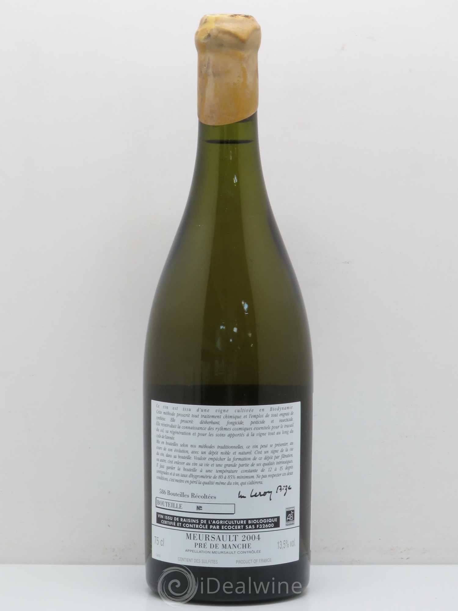 Meursault Pré de Manche d'Auvenay (Domaine) 2004 - Lot de 1 bouteille - 1