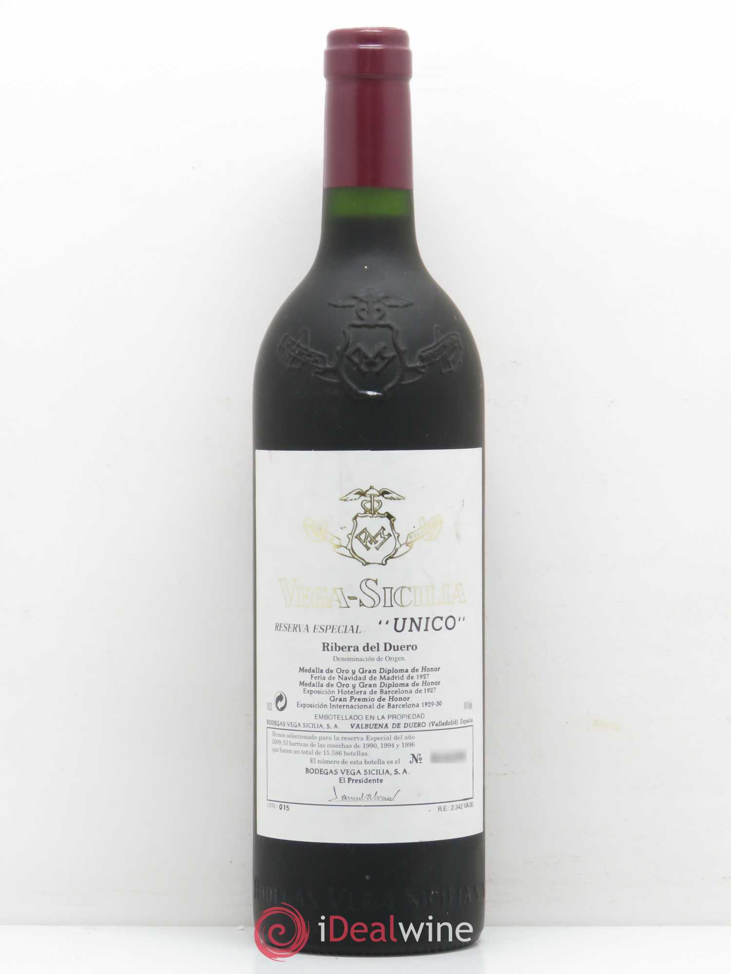 Ribera Del Duero DO Vega Sicilia Unico Famille Alvarez 1990, 1994, 1996 - Lot de 1 bouteille - 0