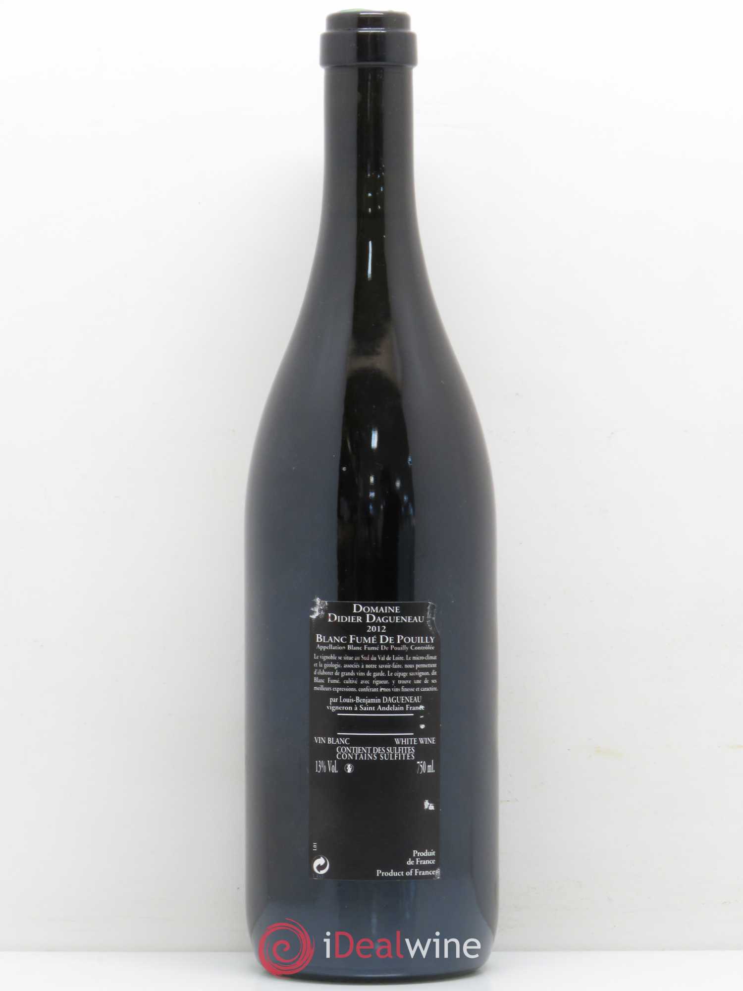 Vin de France (anciennement Pouilly-Fumé) Silex Dagueneau (Domaine Didier - Louis-Benjamin) 2012 - Lot de 1 bouteille - 1