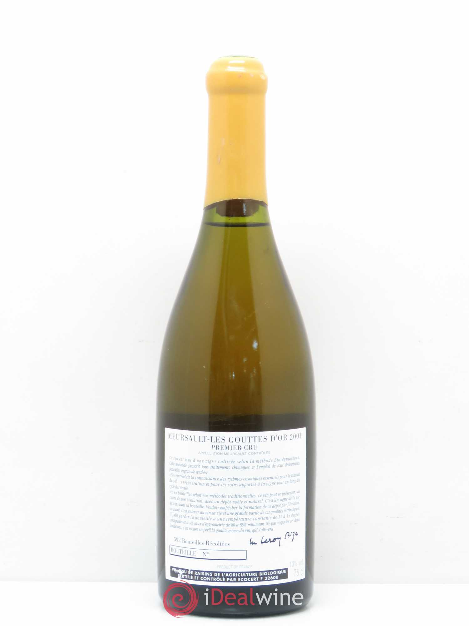 Meursault 1er Cru Les Gouttes d'Or d'Auvenay (Domaine) 2001 - Lot de 1 bouteille - 1