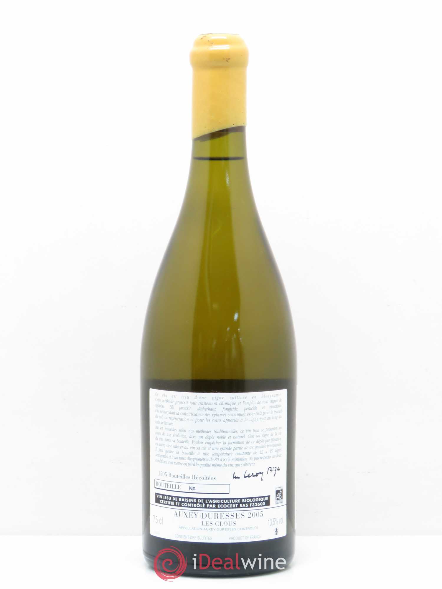 Auxey-Duresses Les Clous d'Auvenay (Domaine) 2005 - Lot de 1 bouteille - 1