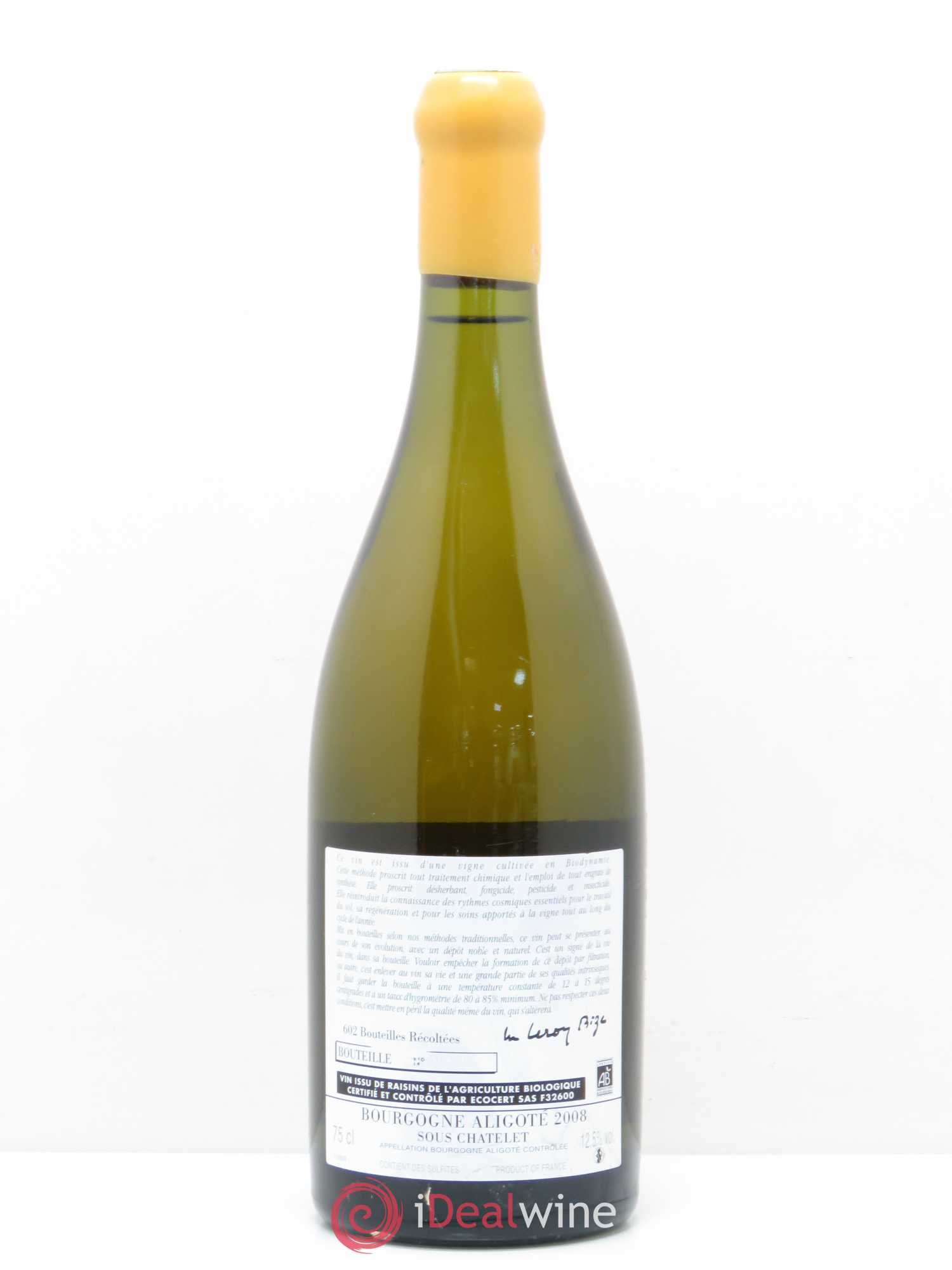 Bourgogne Aligoté Sous Chatelet d'Auvenay (Domaine) Sous Chatelet 2008 - Lot de 1 bouteille - 1