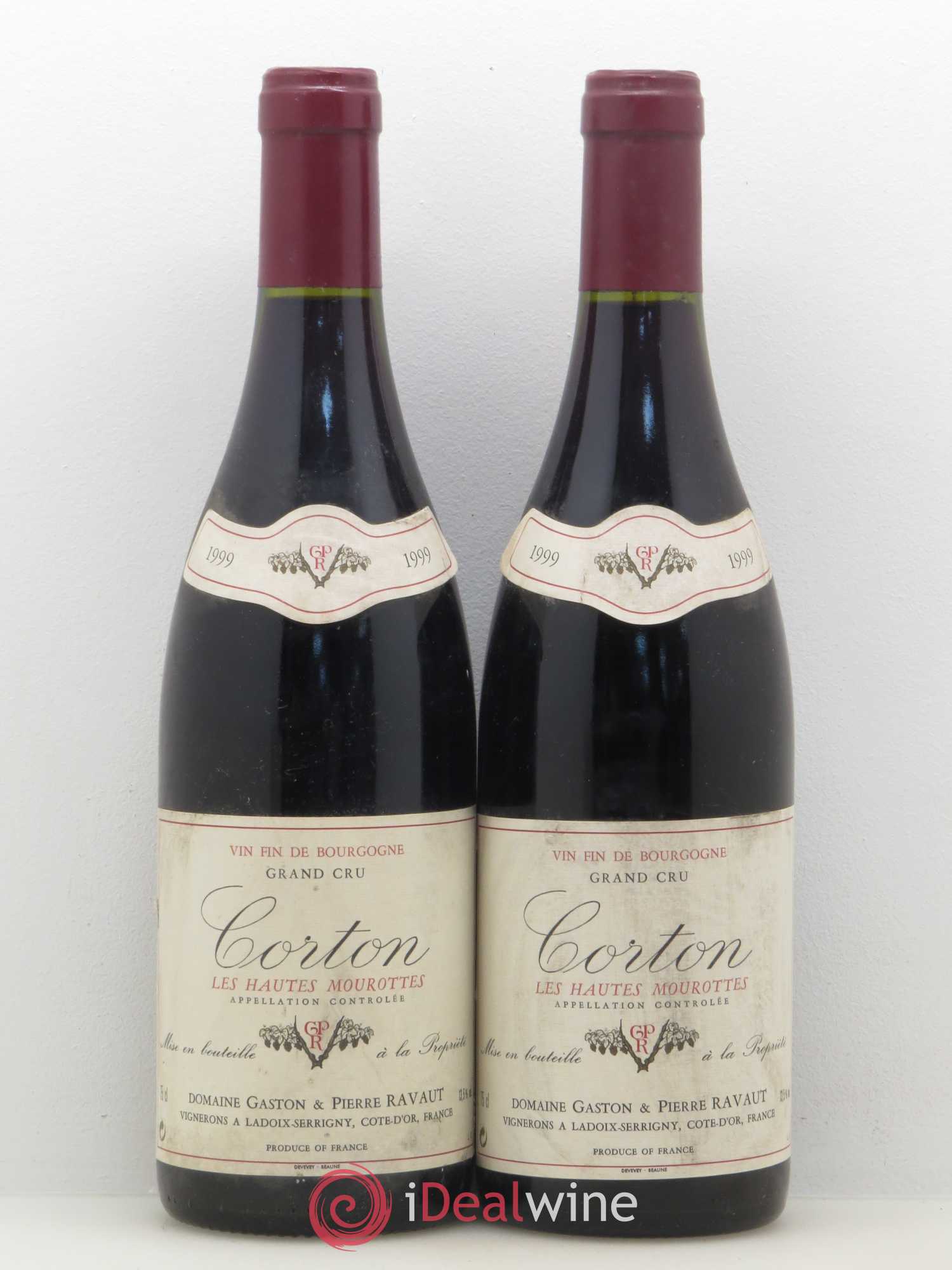 Corton Grand Cru Les Hautes Mourottes Gaston et Pierre Ravaut 1999 - Posten von 2 Flaschen - 0