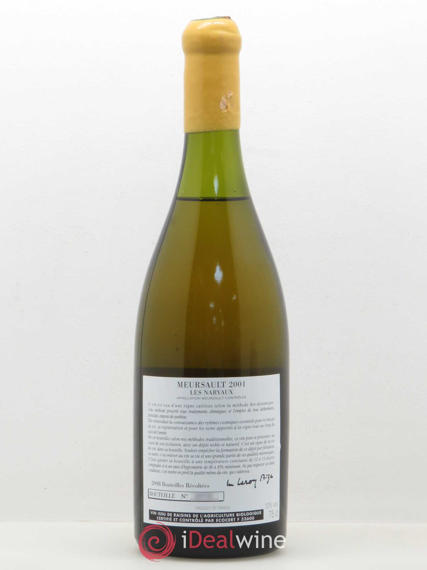 Meursault Les Narvaux d'Auvenay (Domaine) 2001 - Lot de 1 bouteille - 1