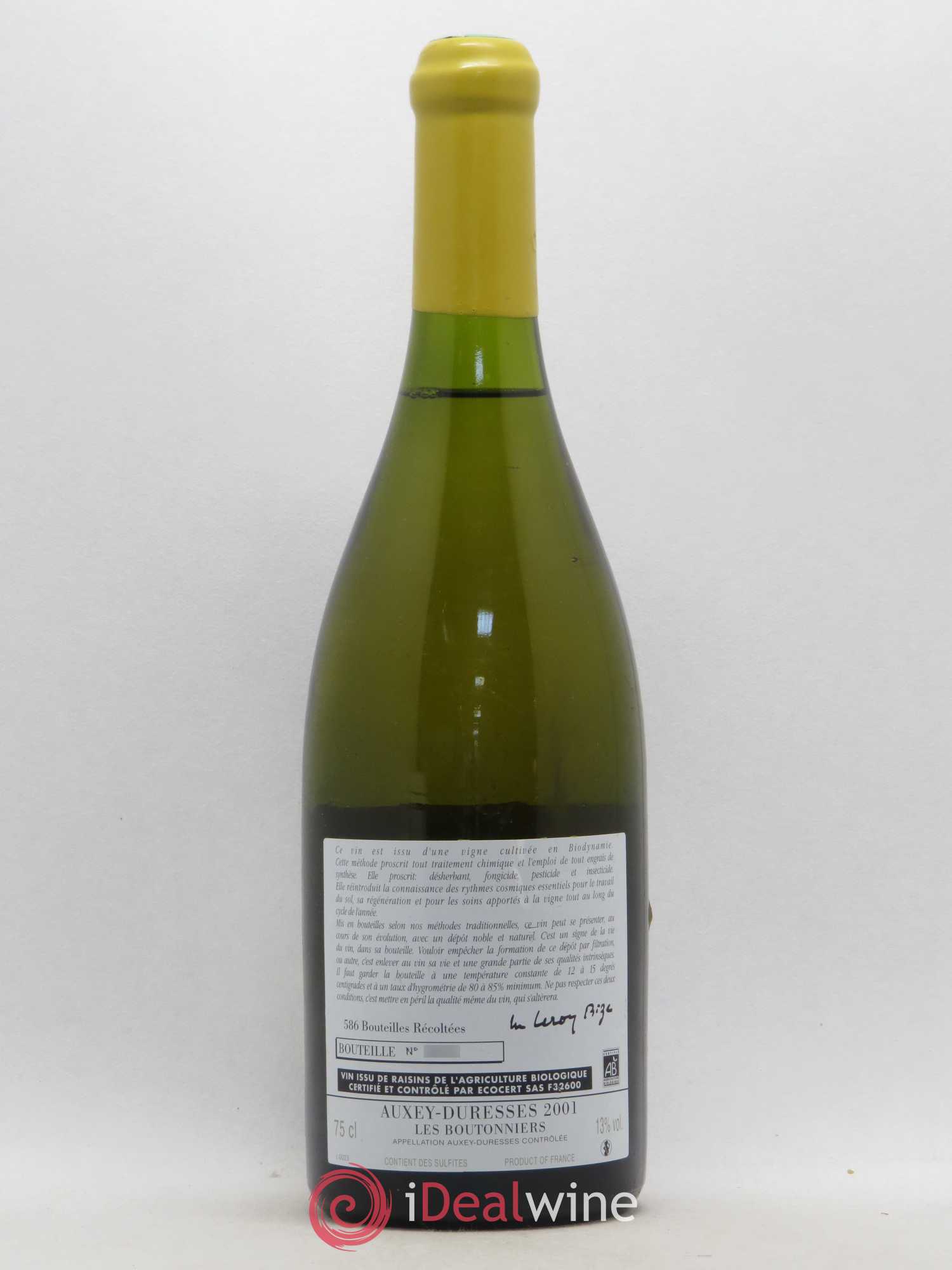 Auxey-Duresses Les Boutonniers d'Auvenay (Domaine) 2001 - Lot de 1 bouteille - 1