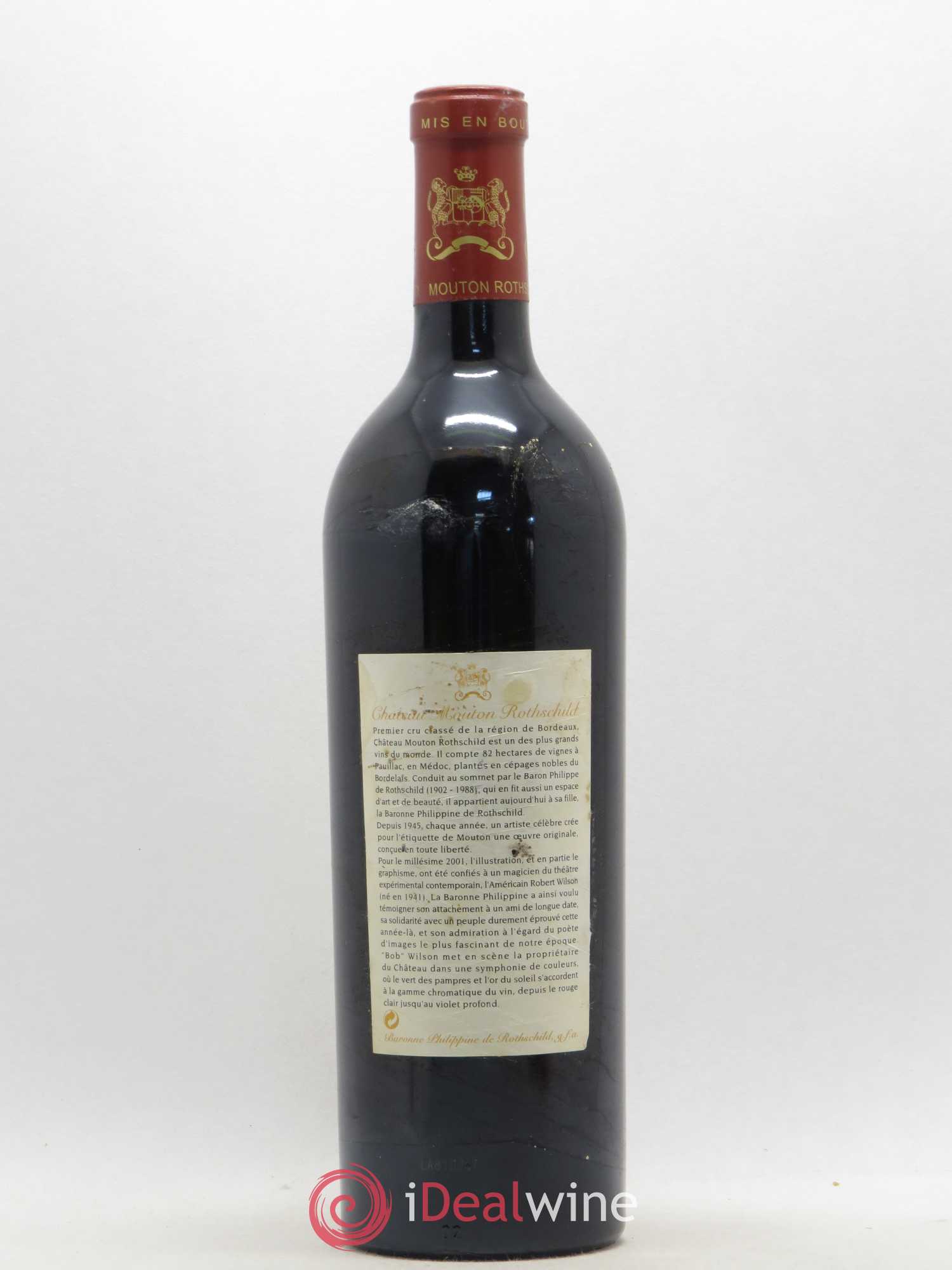 Château Mouton Rothschild 1er Grand Cru Classé 2001 - Lot de 1 bouteille - 1