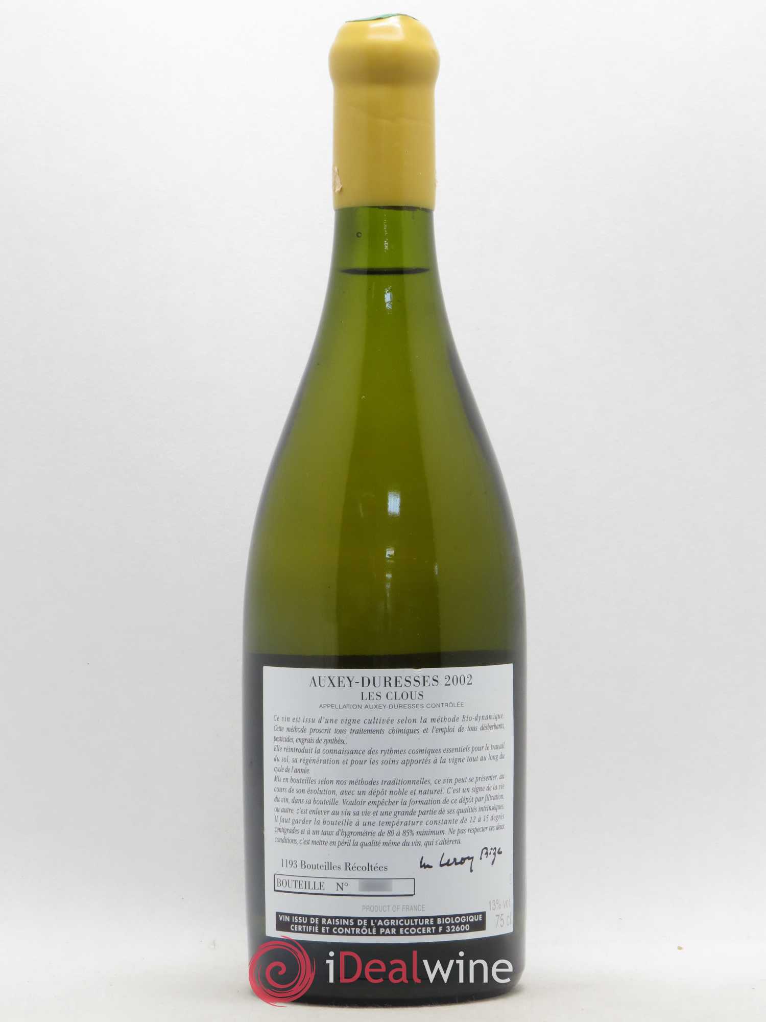 Auxey-Duresses Les Clous d'Auvenay (Domaine) 2002 - Lot de 1 bouteille - 1