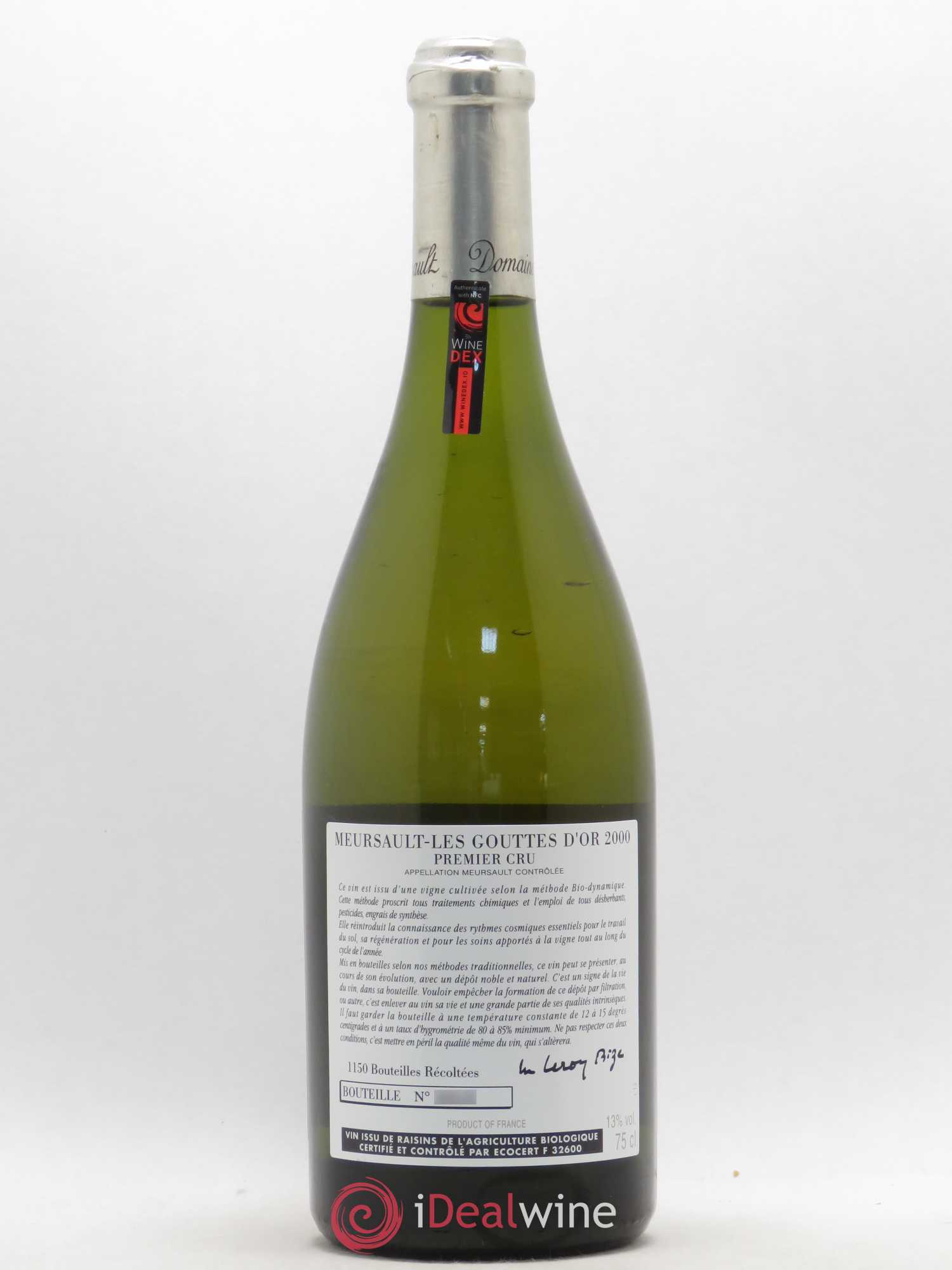 Meursault 1er Cru Les Gouttes d'Or d'Auvenay (Domaine) 2000 - Lot de 1 bouteille - 1