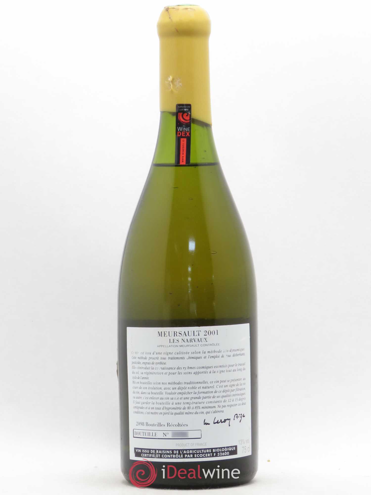 Meursault Les Narvaux d'Auvenay (Domaine) 2001 - Lot de 1 bouteille - 1