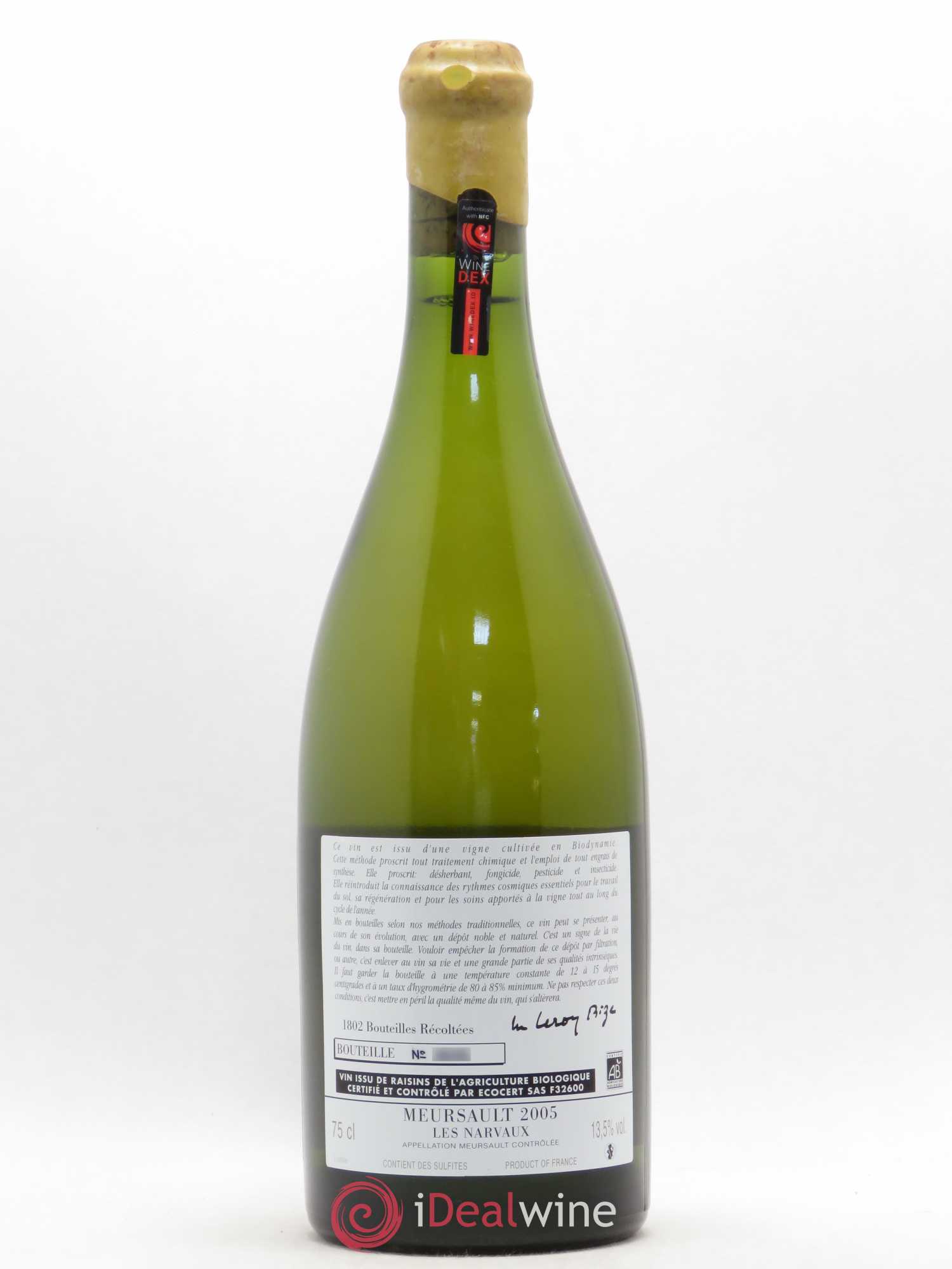 Meursault Les Narvaux d'Auvenay (Domaine) 2005 - Lot de 1 bouteille - 1