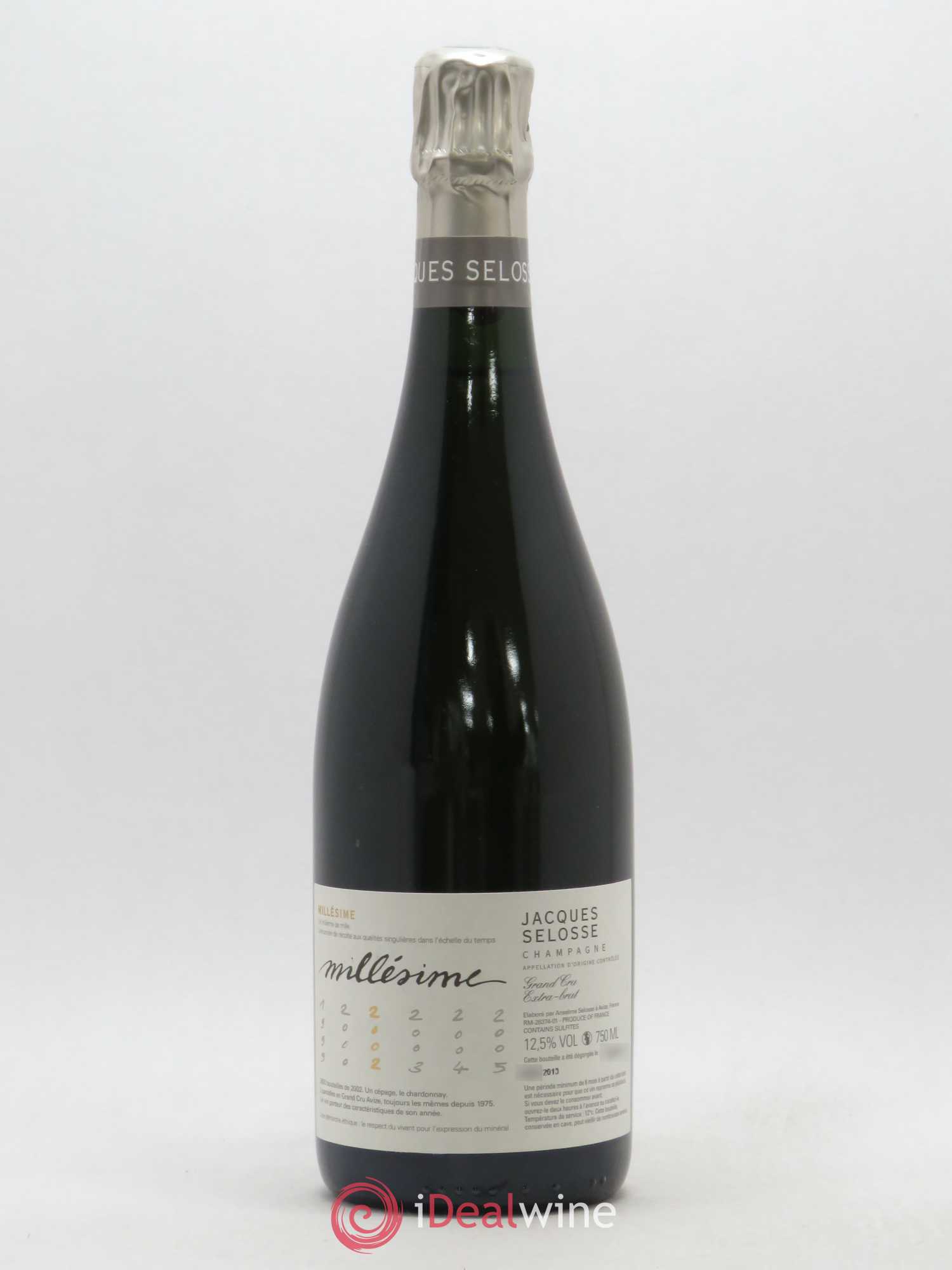 Blanc de Blancs Grand Cru Extra-Brut Jacques Selosse 2002 - Lot de 1 bouteille - 0