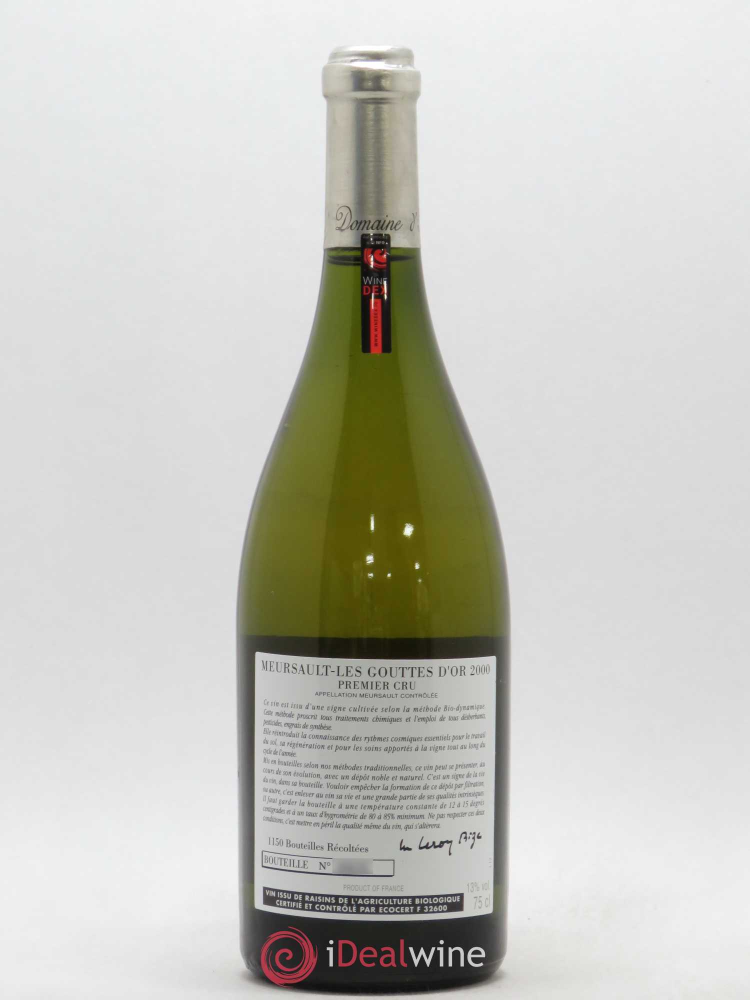 Meursault 1er Cru Les Gouttes d'Or d'Auvenay (Domaine) 2000 - Lot de 1 bouteille - 1