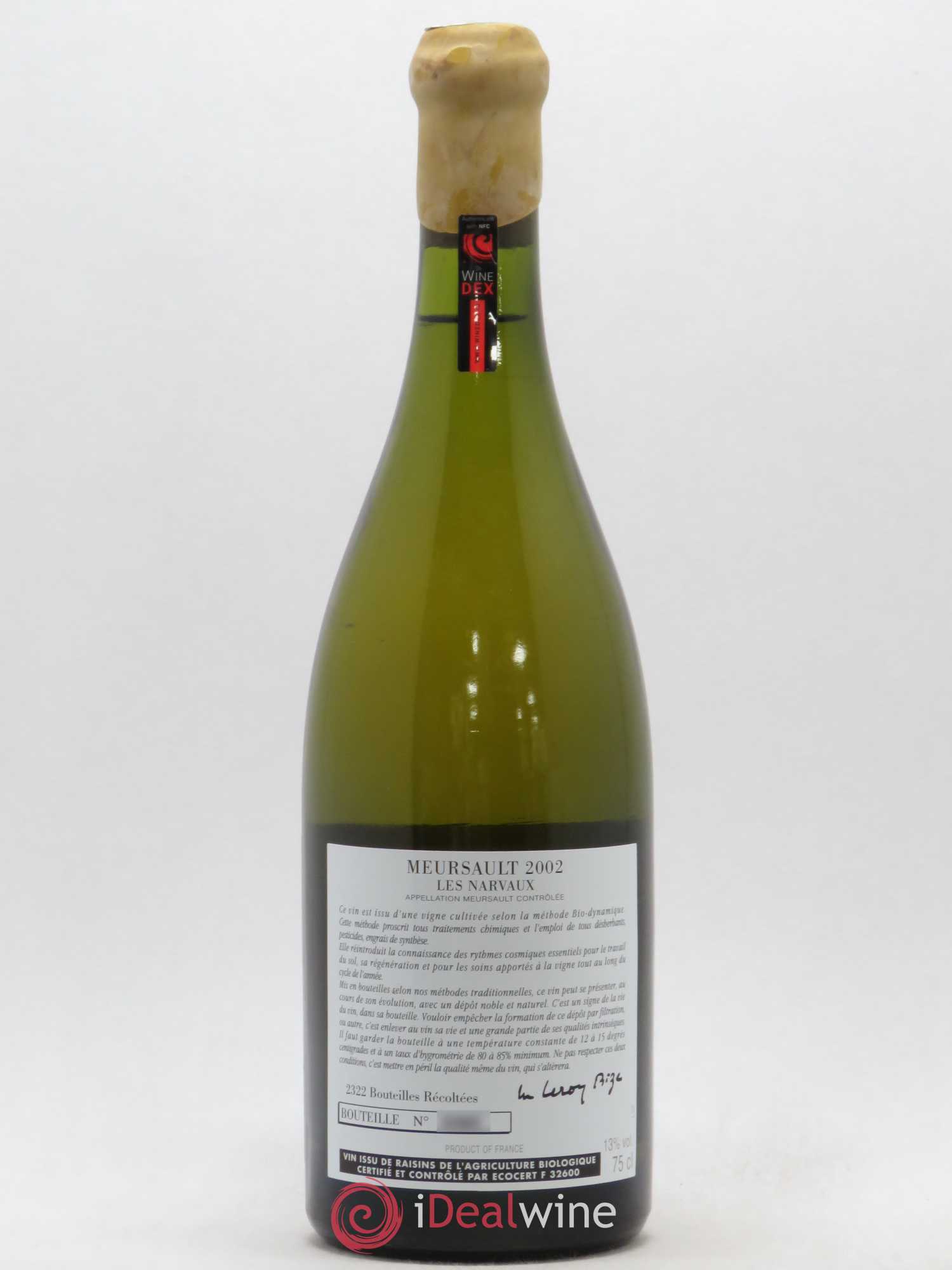 Meursault Les Narvaux d'Auvenay (Domaine) 2002 - Lot de 1 bouteille - 1