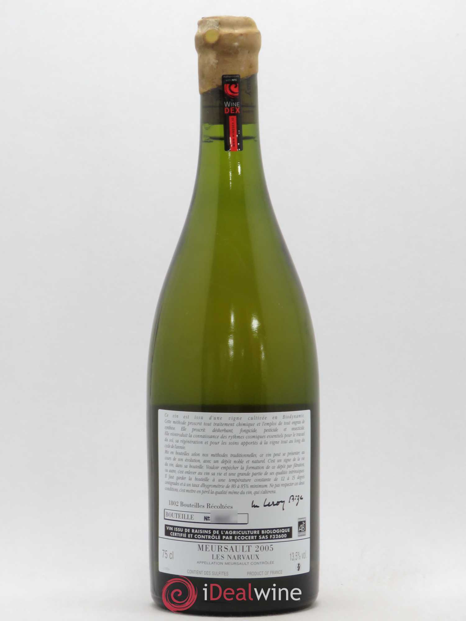 Meursault Les Narvaux d'Auvenay (Domaine) 2005 - Lot de 1 bouteille - 1