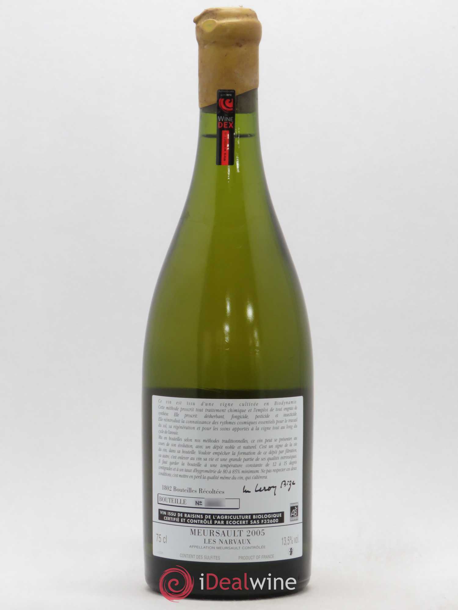 Meursault Les Narvaux d'Auvenay (Domaine) 2005 - Lot de 1 bouteille - 1