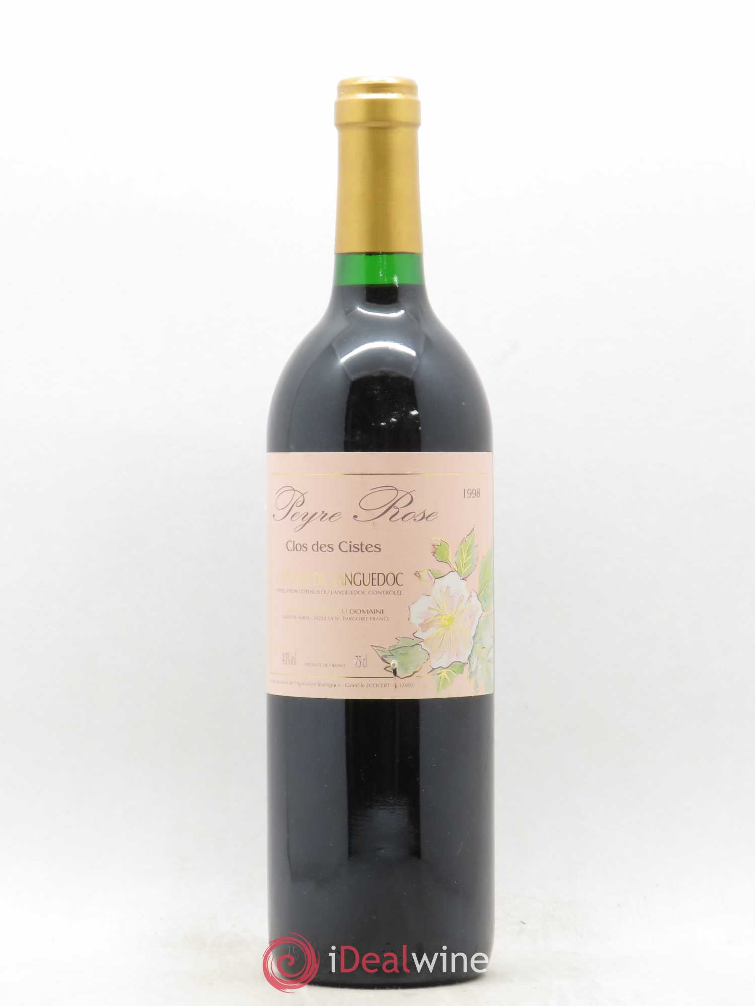 Vin de France (anciennement Coteaux du Languedoc) Domaine Peyre Rose Les Cistes Marlène Soria 1998 - Lot de 1 bouteille - 0
