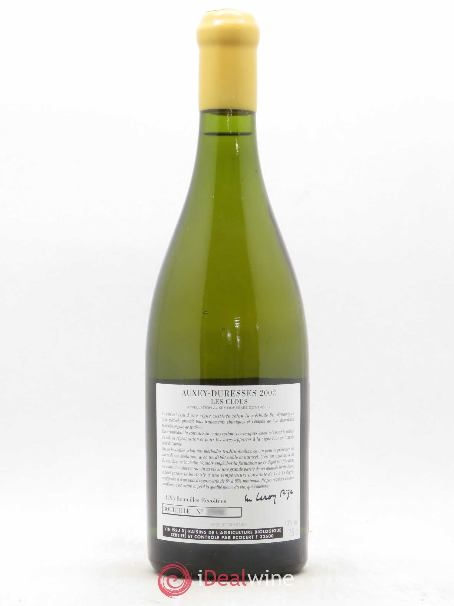 Auxey-Duresses Les Clous d'Auvenay (Domaine) 2002 - Lot de 1 bouteille - 1