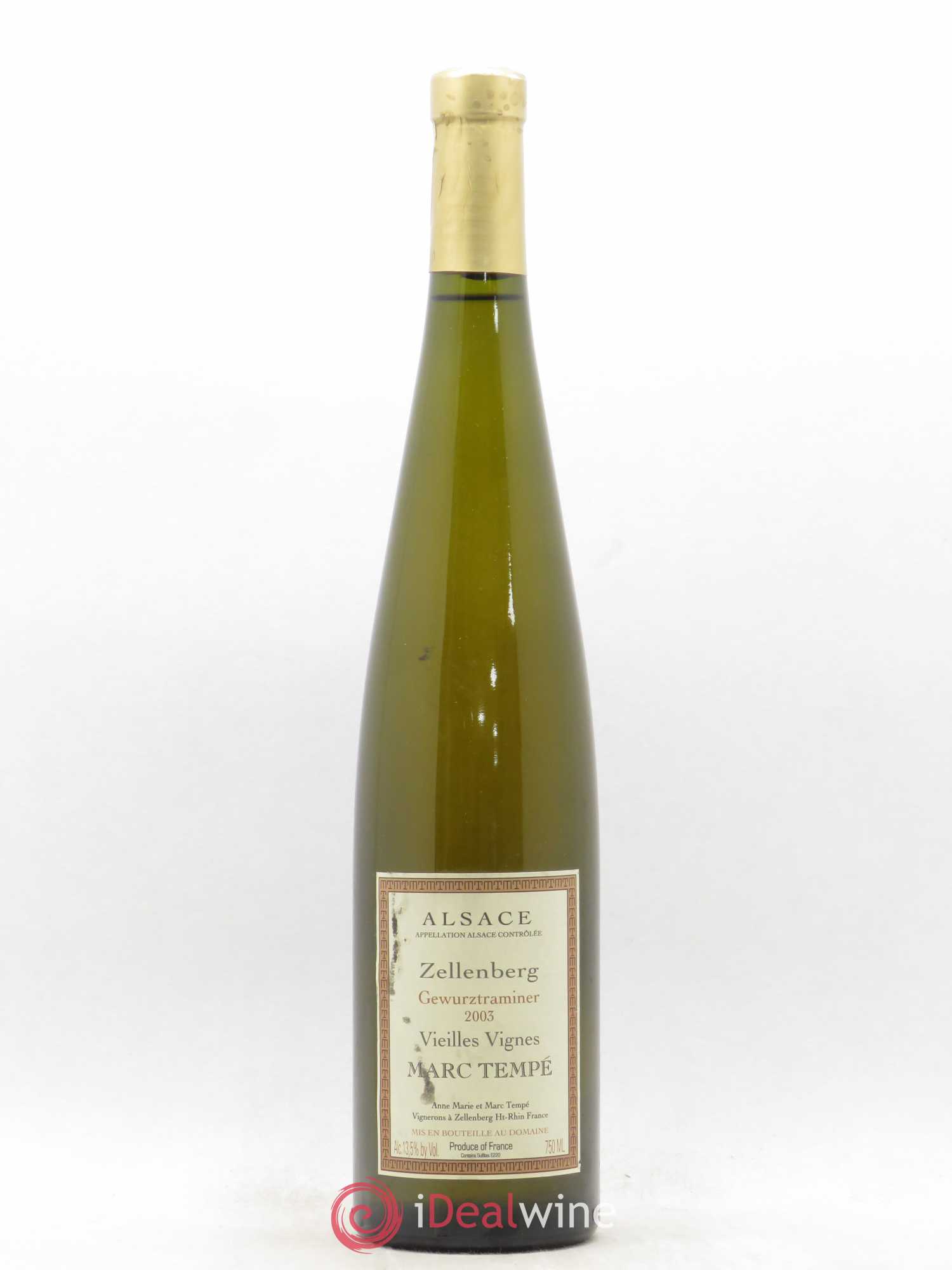 Gewurztraminer Zellenberg Vieilles Vignes Marc Tempé 2003 - Posten von 1 Flasche - 0