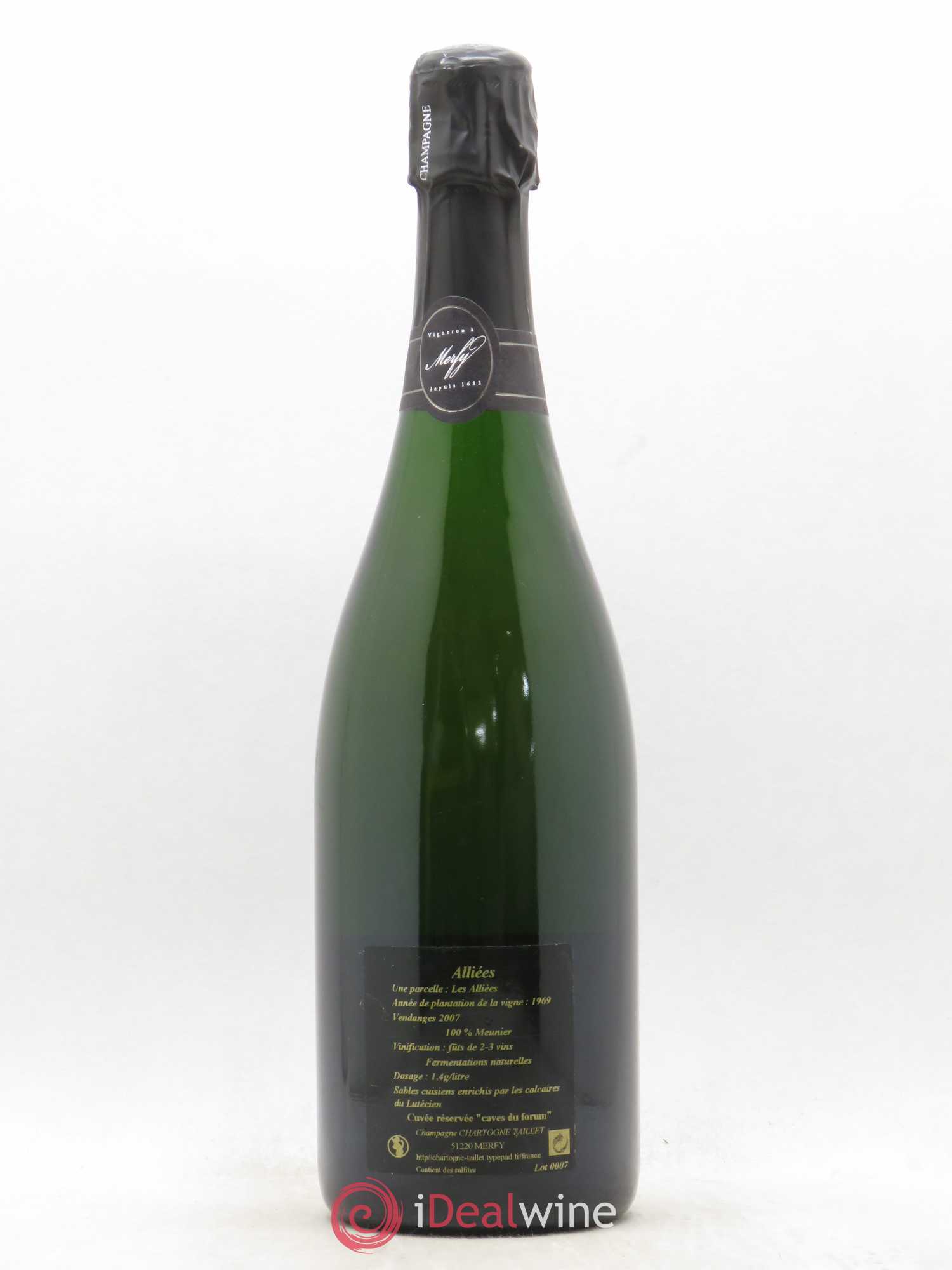 Champagne Les Alliées Domaine Chartogne-Taillet - Posten von 1 Flasche - 1