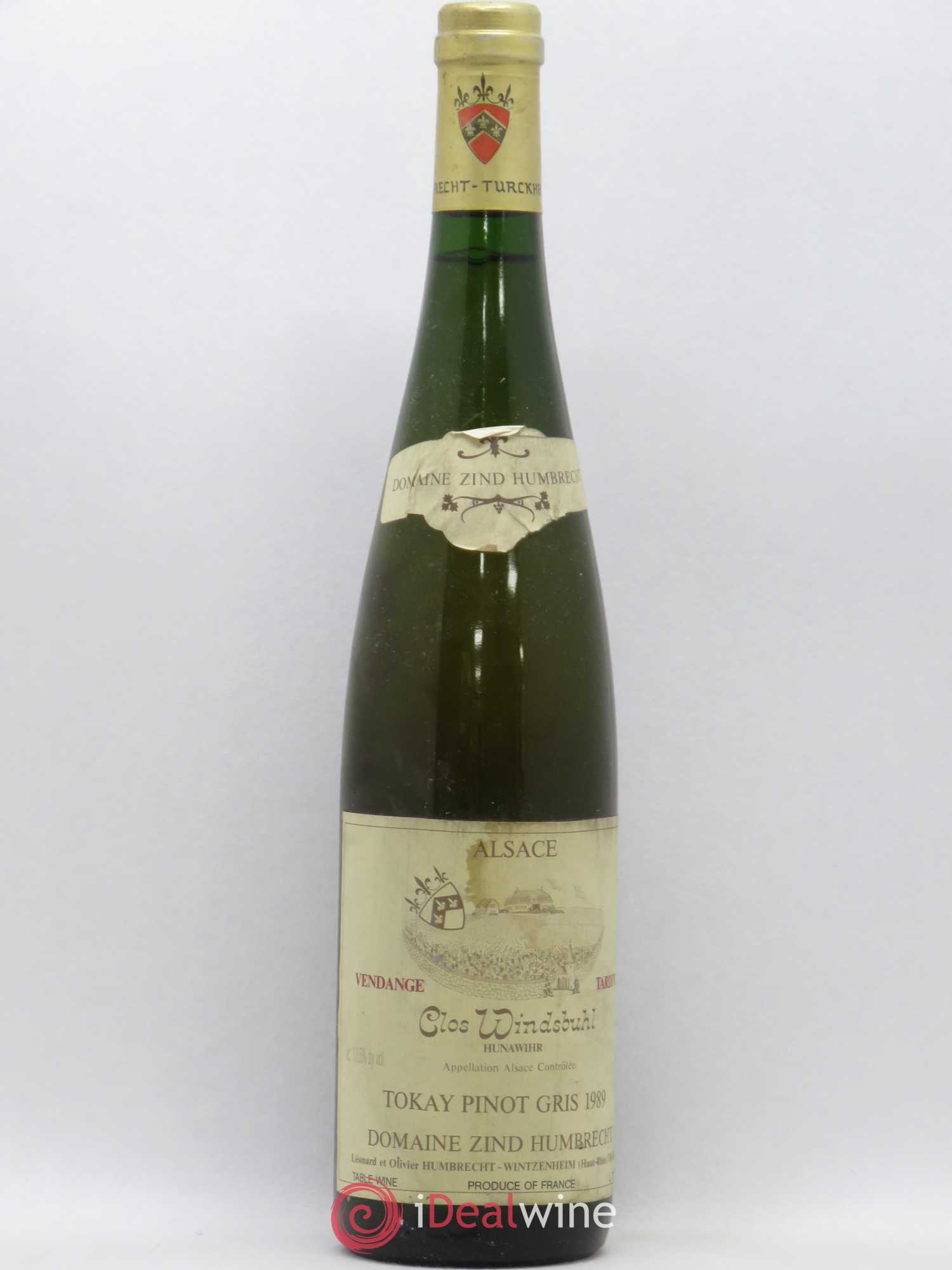 Alsace Pinot Gris (anciennement Tokay) Vendanges Tardives Clos Windsbuhl Zind-Humbrecht (Domaine) Hunawihr 1989 - Posten von 1 Flasche - 0