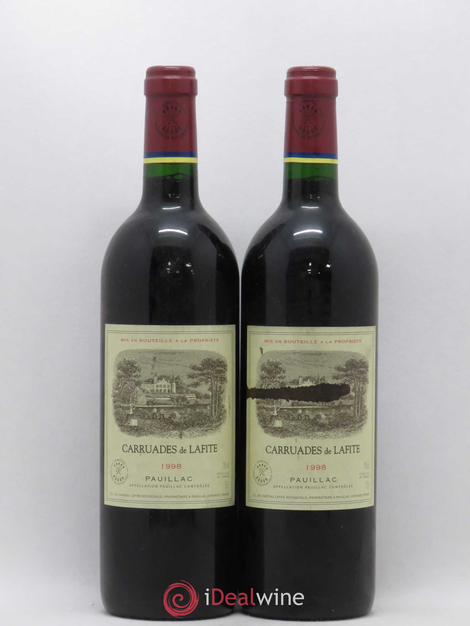 Carruades de Lafite Rothschild Second Vin 1998 - Lot de 2 bouteilles - 0
