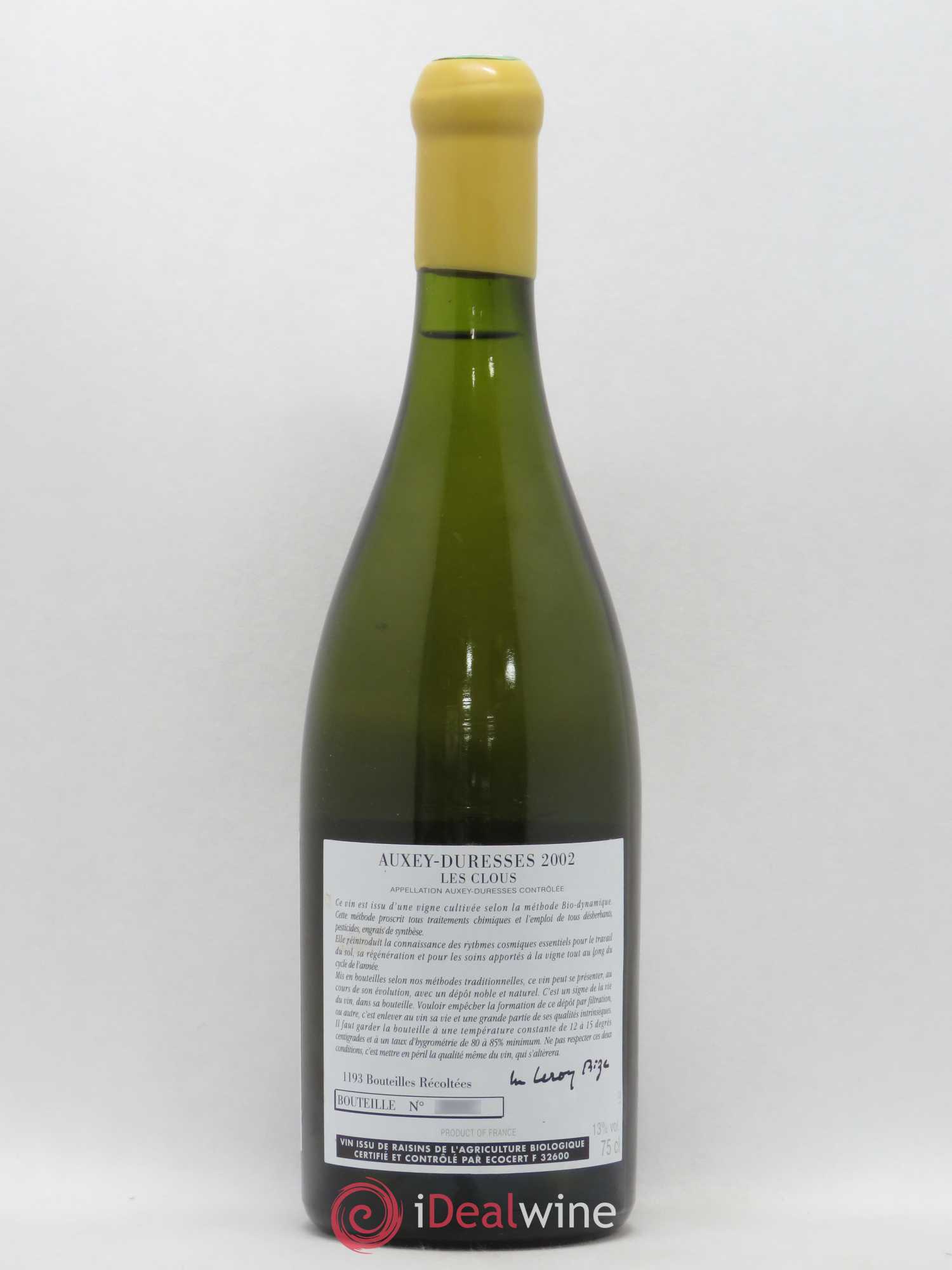 Auxey-Duresses Les Clous d'Auvenay (Domaine) 2002 - Lot de 1 bouteille - 2