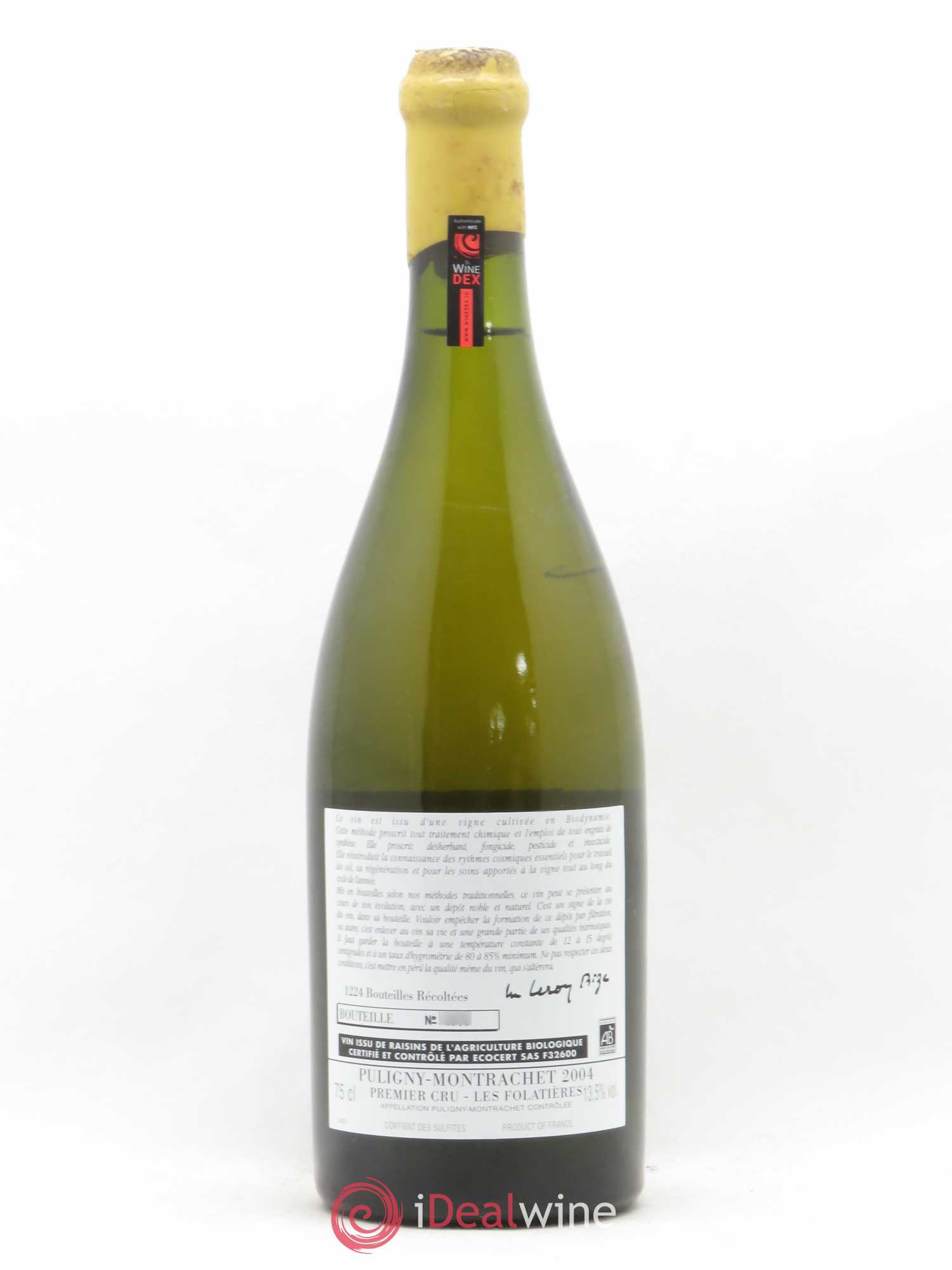 Puligny-Montrachet 1er Cru Les Folatières d'Auvenay (Domaine) 2004 - Lot de 1 bouteille - 1