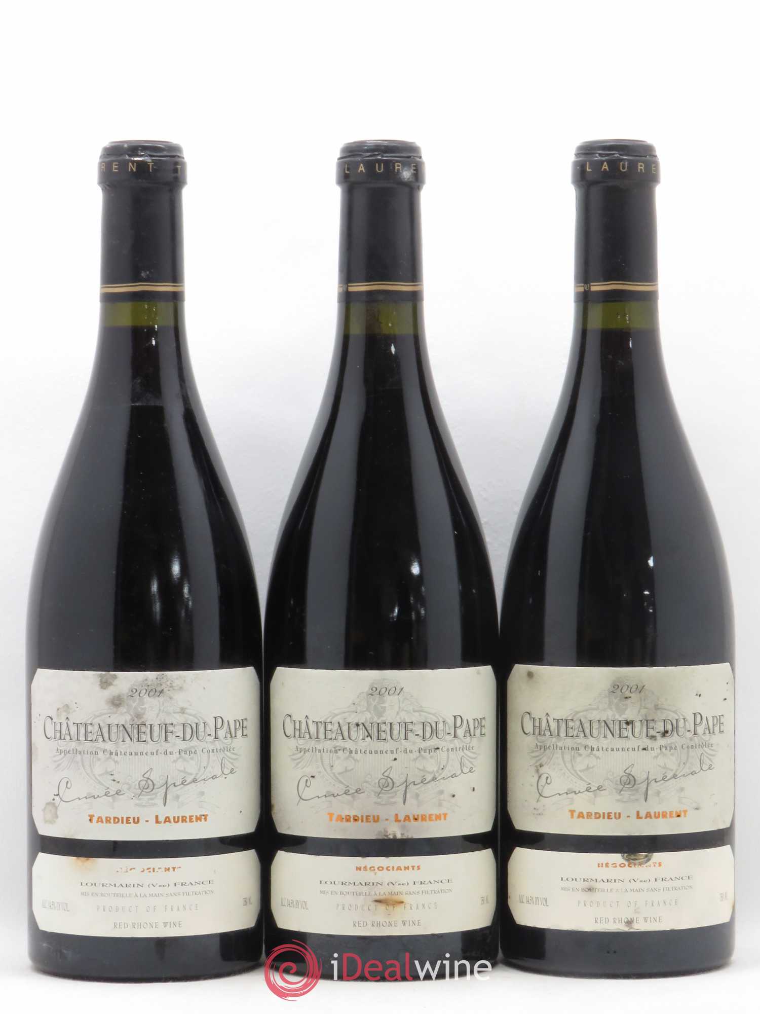Châteauneuf-du-Pape Tardieu-Laurent Cuvée spéciale Famille Tardieu 2001 - Lot de 3 bouteilles - 0