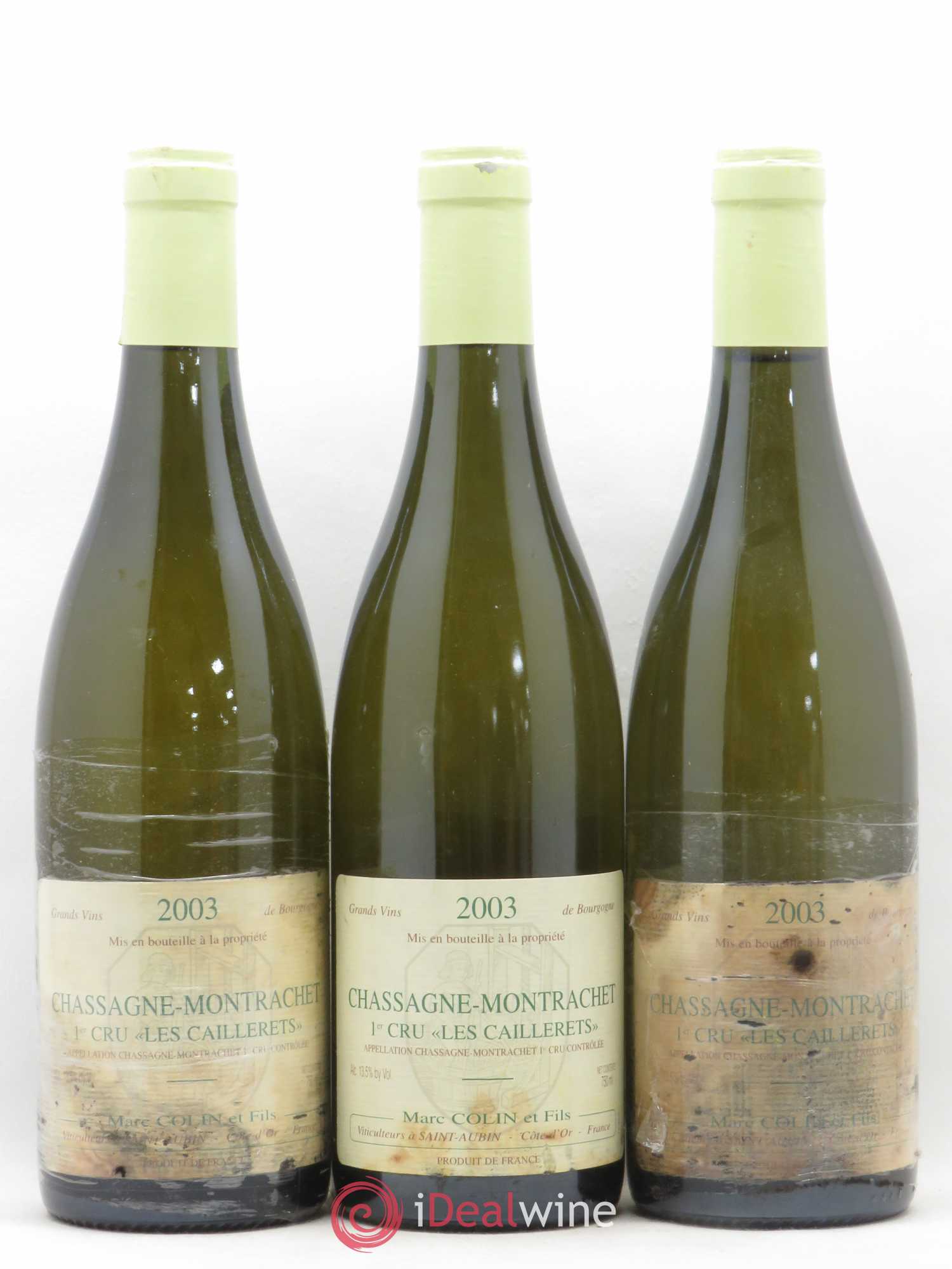 Chassagne-Montrachet 1er Cru Les Caillerets Marc Colin & Fils 2003 - Lot de 3 bouteilles - 0