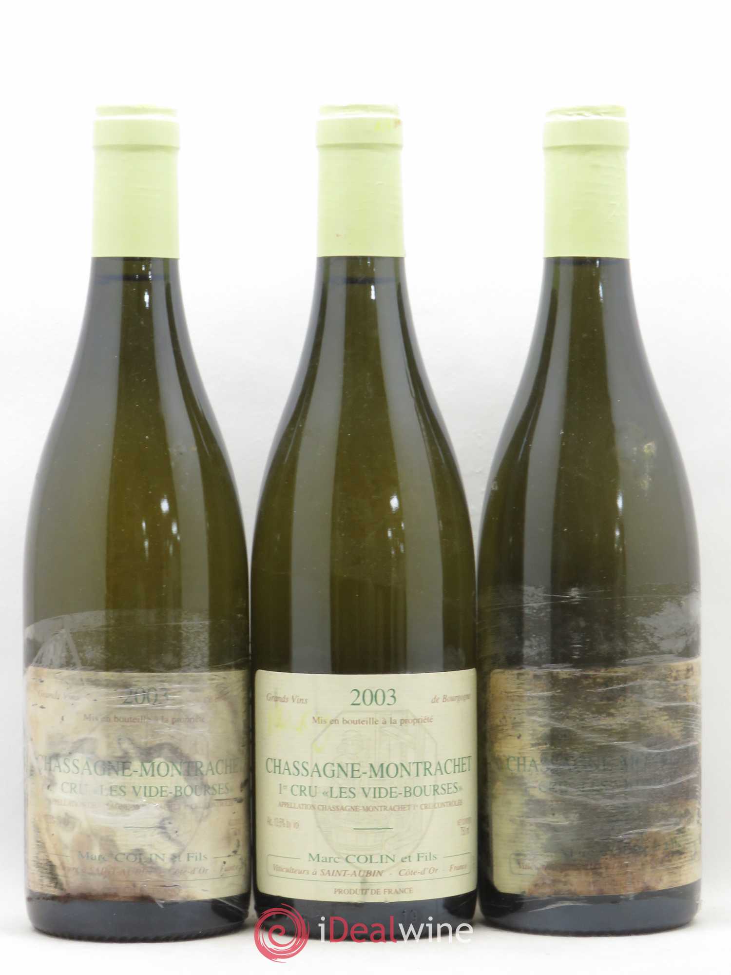 Chassagne-Montrachet 1er Cru Les Vides Bourses Marc Colin et Fils 2003 - Posten von 3 Flaschen - 0