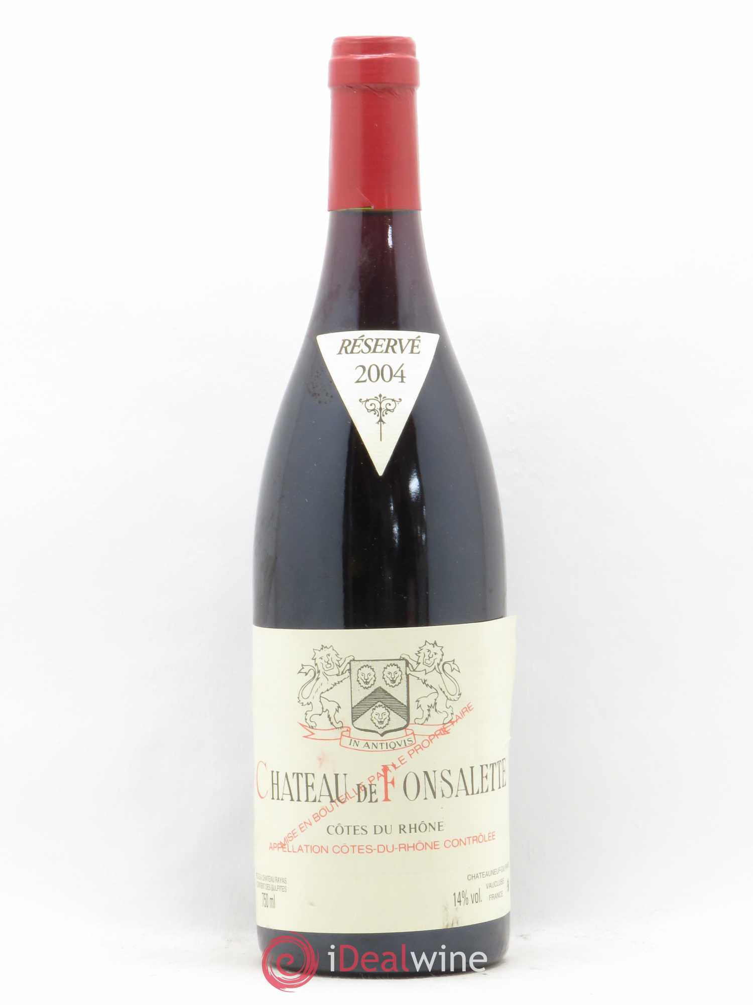 Côtes-du-Rhône Château de Fonsalette Emmanuel Reynaud 2004 - Lot de 1 bouteille - 0