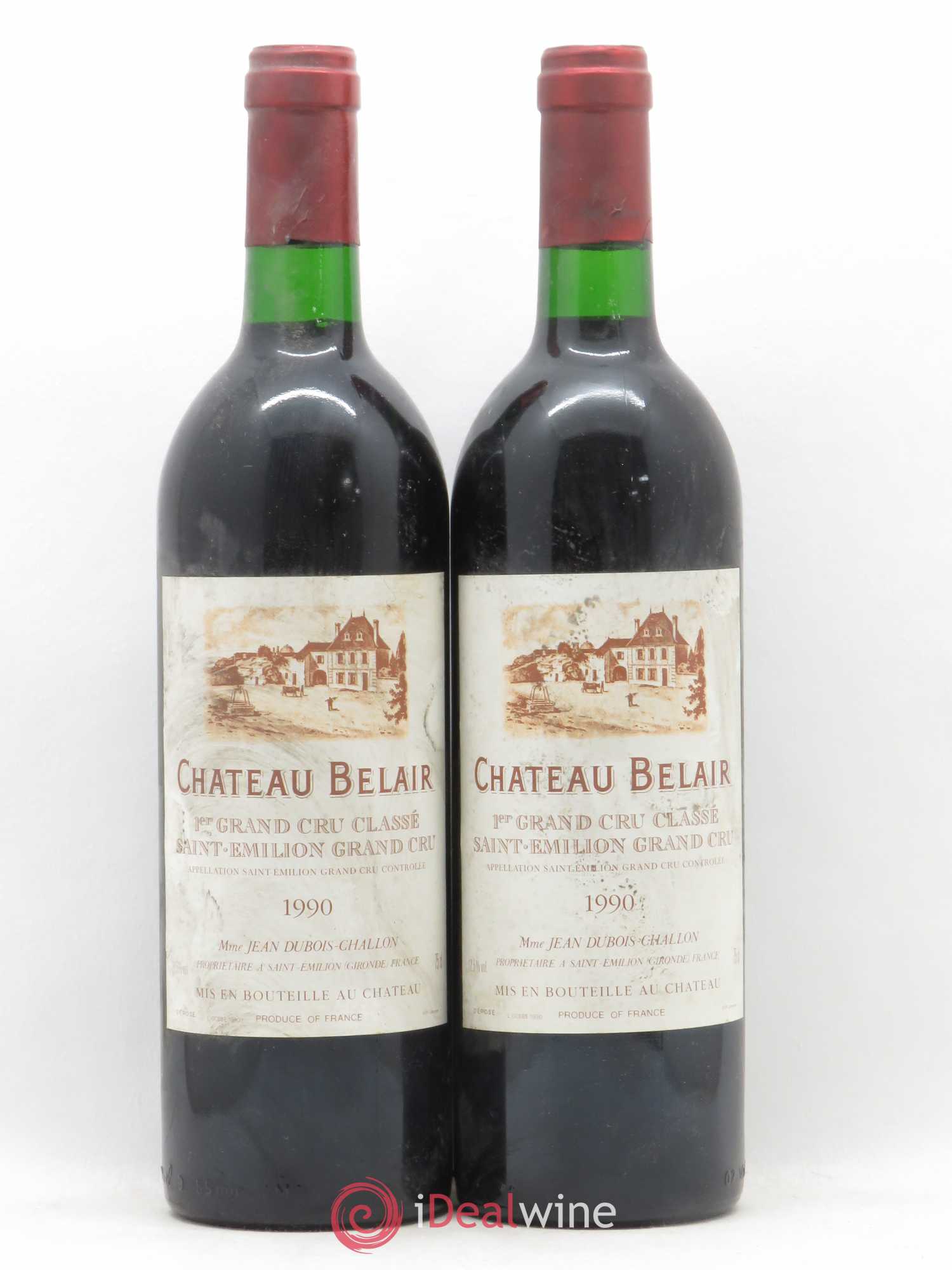 Château Belair (Belair-Monange) 1er Grand Cru Classé B 1990 - Lot de 2 bouteilles - 0