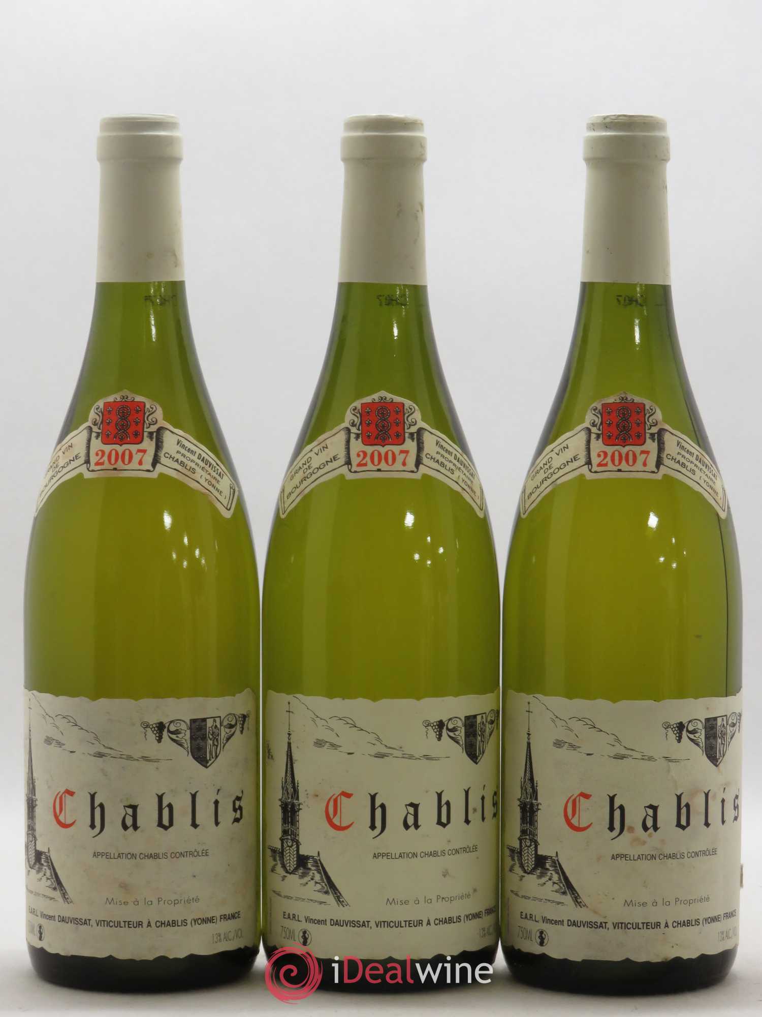 Chablis Vincent Dauvissat (Domaine) 2007 - Lot de 3 bouteilles - 0
