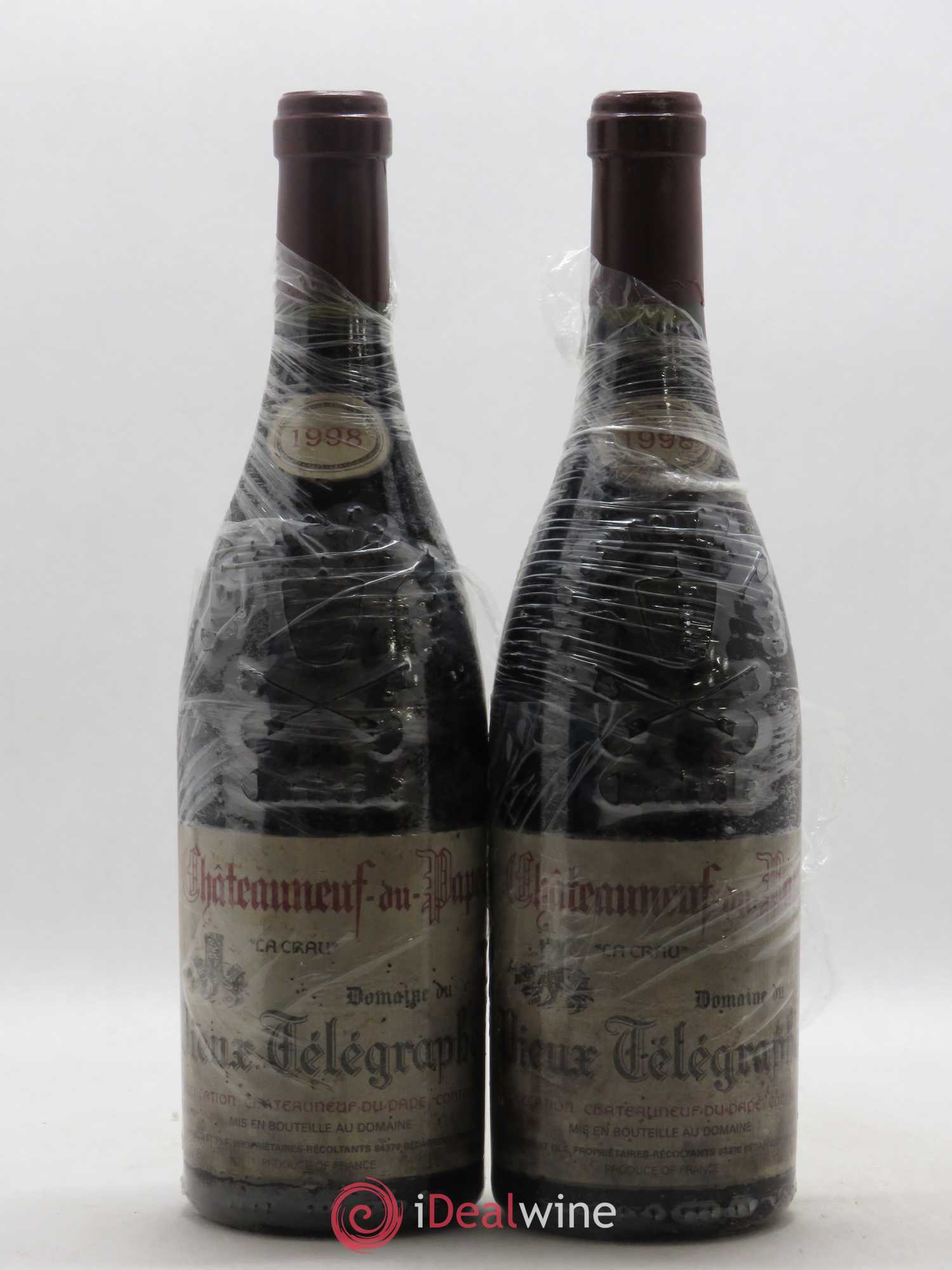 Châteauneuf-du-Pape Vieux Télégraphe (Domaine du) Vignobles Brunier 1998 - Lot de 2 bouteilles - 0