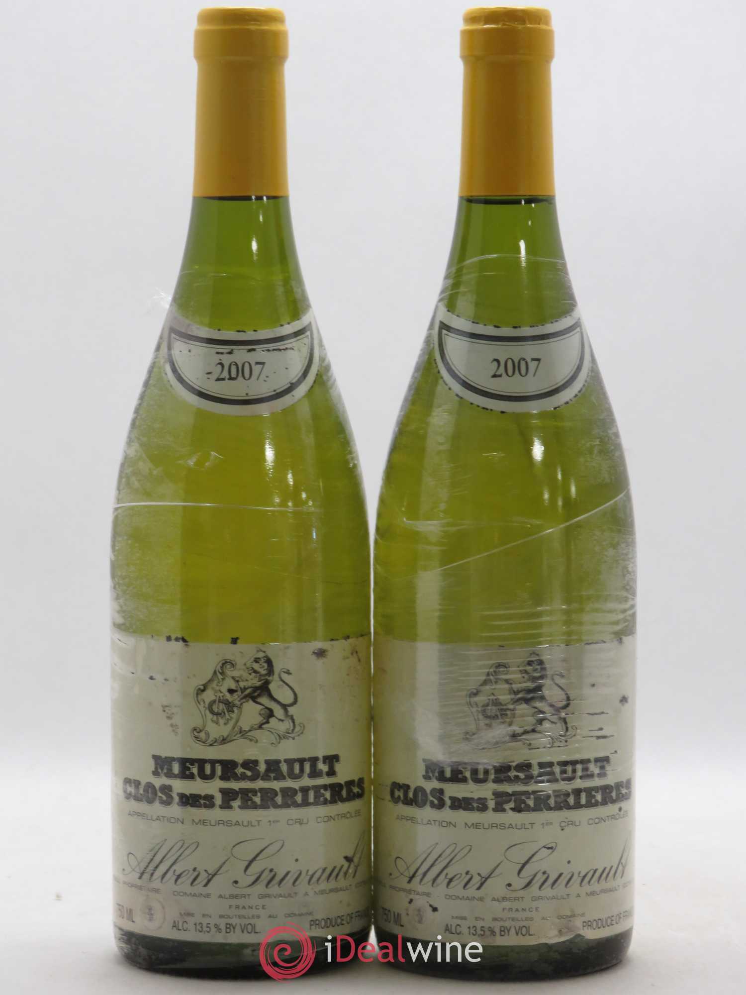 Meursault 1er Cru Clos des Perrières Monopole Albert Grivault 2007 - Lot de 2 bouteilles - 0