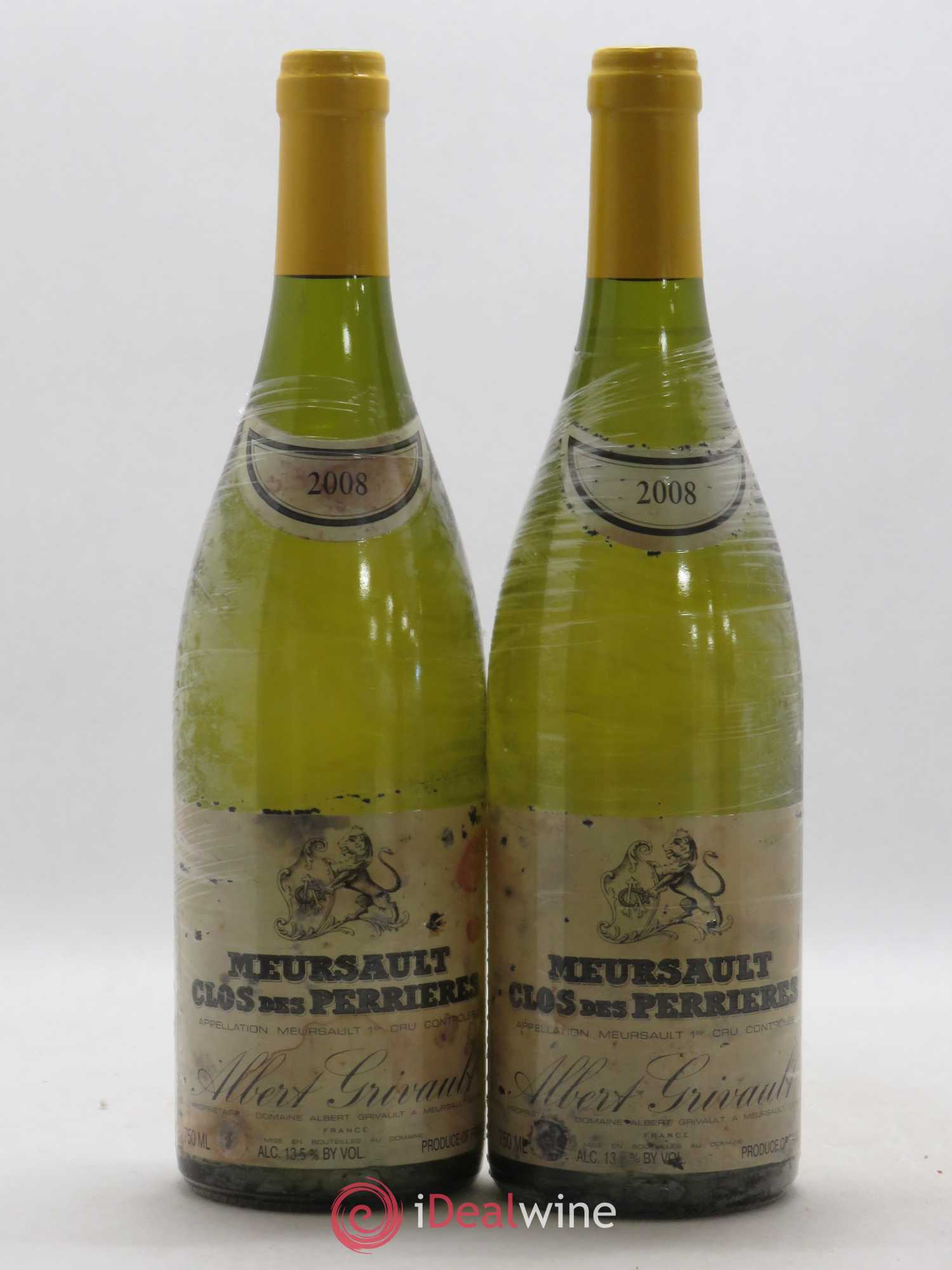 Meursault 1er Cru Clos des Perrières Monopole Albert Grivault 2008 - Lot de 2 bouteilles - 0